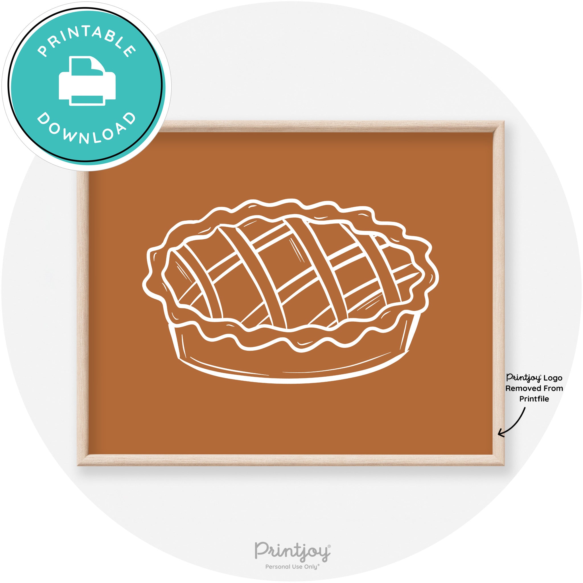 Pie Drawing Thanksgiving Modern Transitional Wall Art Free Printable - Printjoy