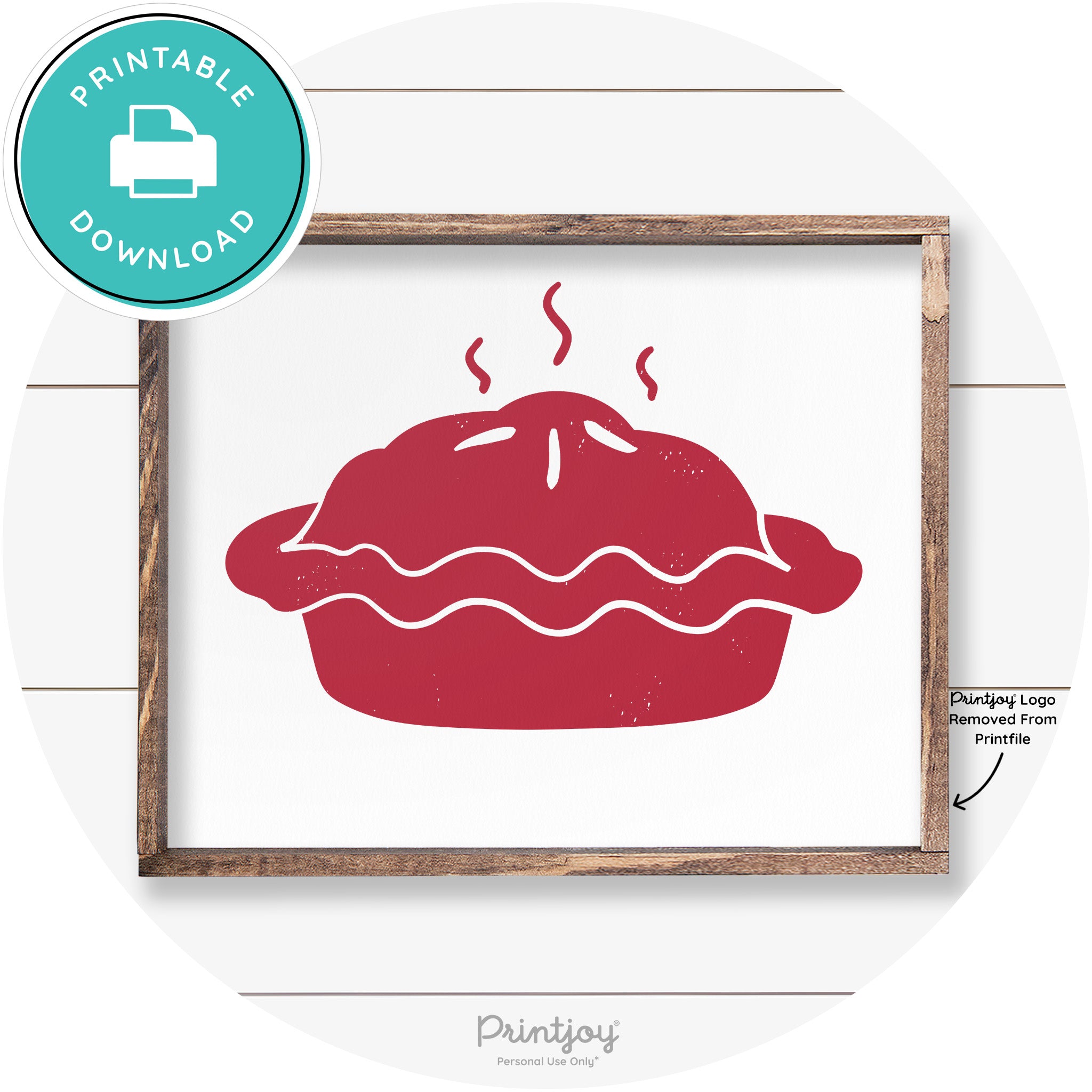 Pie Thanksgiving Desert Cute Farmhouse Wall Art Decor Free Printable - Printjoy