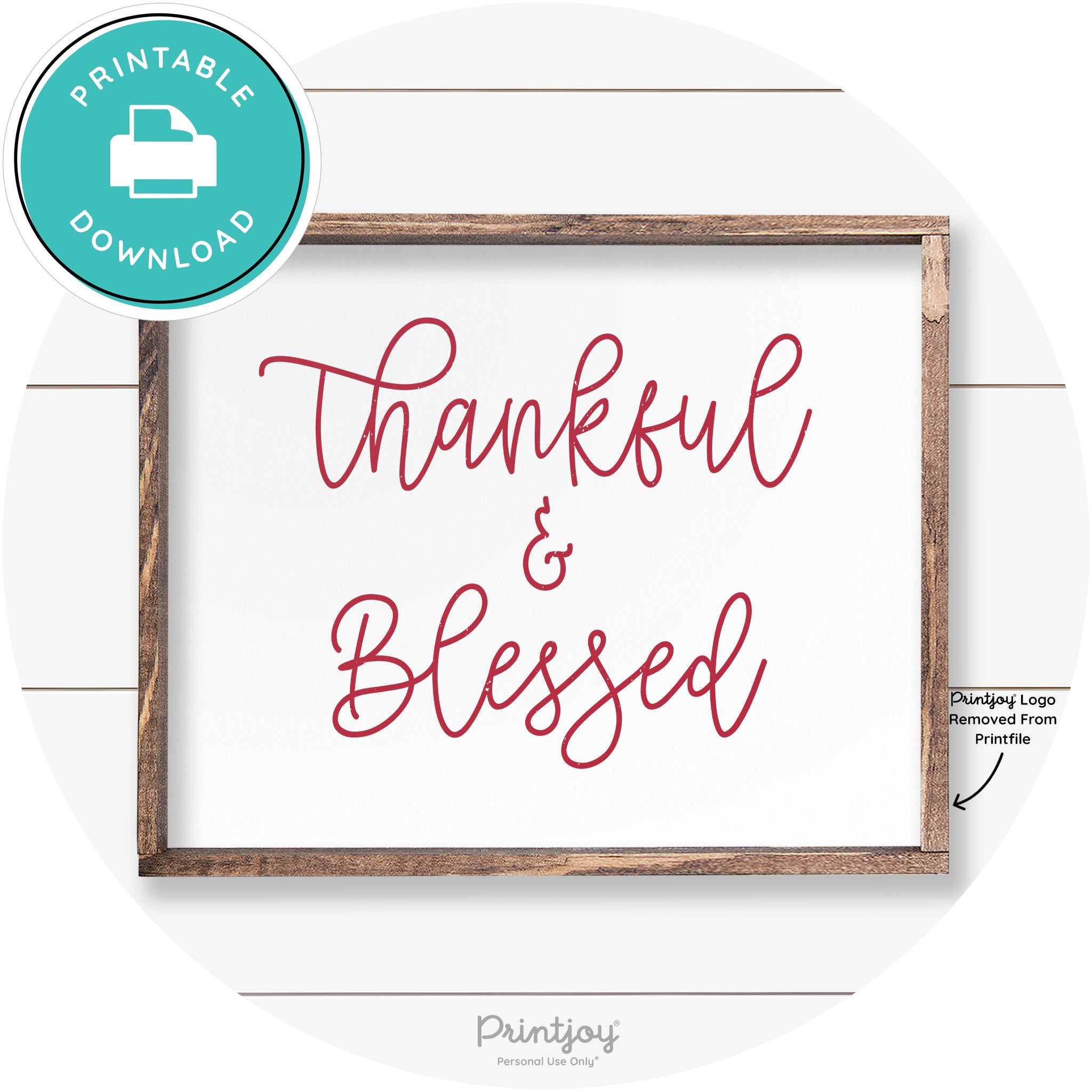 Thankful And Blessed Thanksgiving Farmhouse Wall Art Free Printable - Printjoy