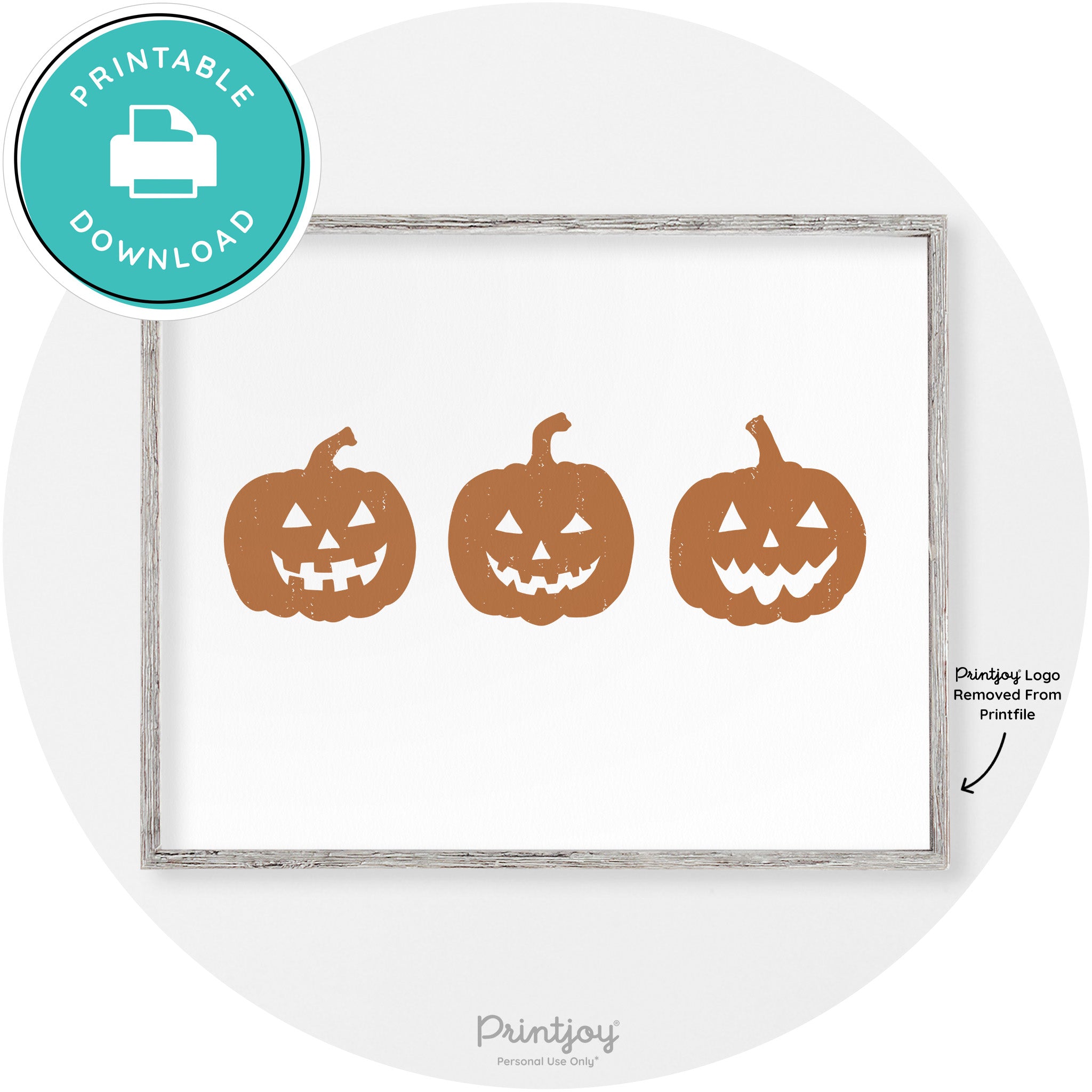 Halloween Jack O Lantern Pumpkins Vintage Wall Art Free Printable - Printjoy