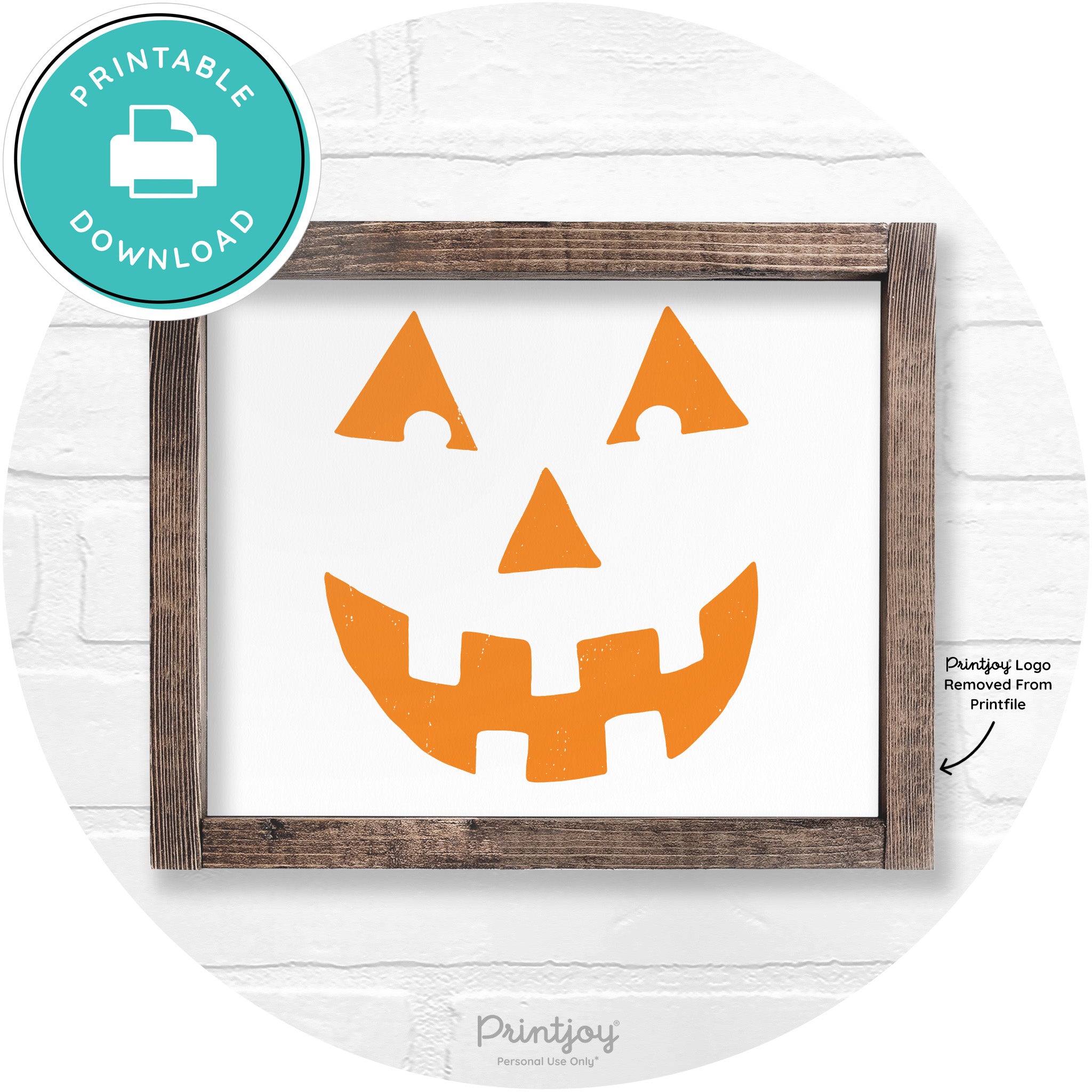 Jack O Lantern Halloween Rustic Farmhouse Wall Art Free Printable - Printjoy