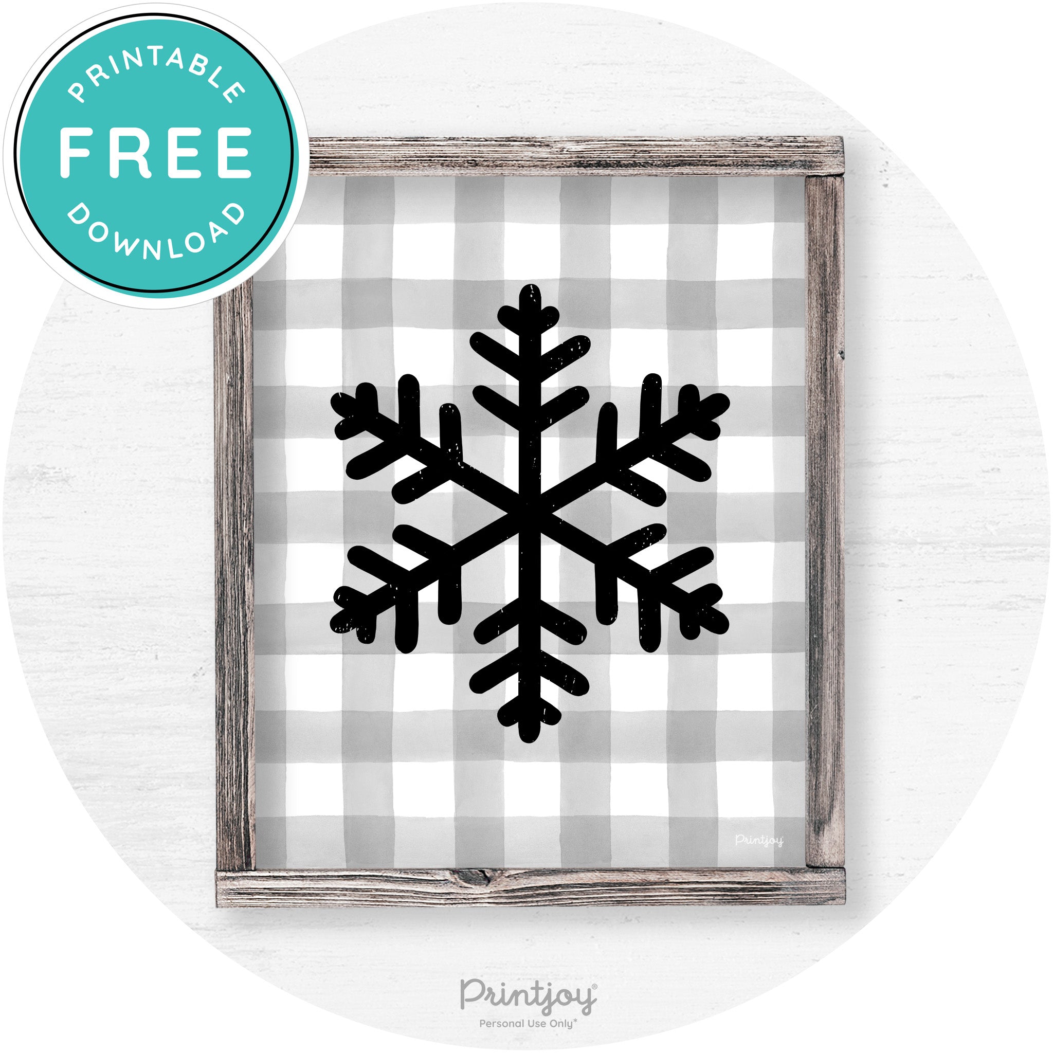 Snowflake Silhouette Winter Farmhouse Wall Art Decor Free Printable - Printjoy