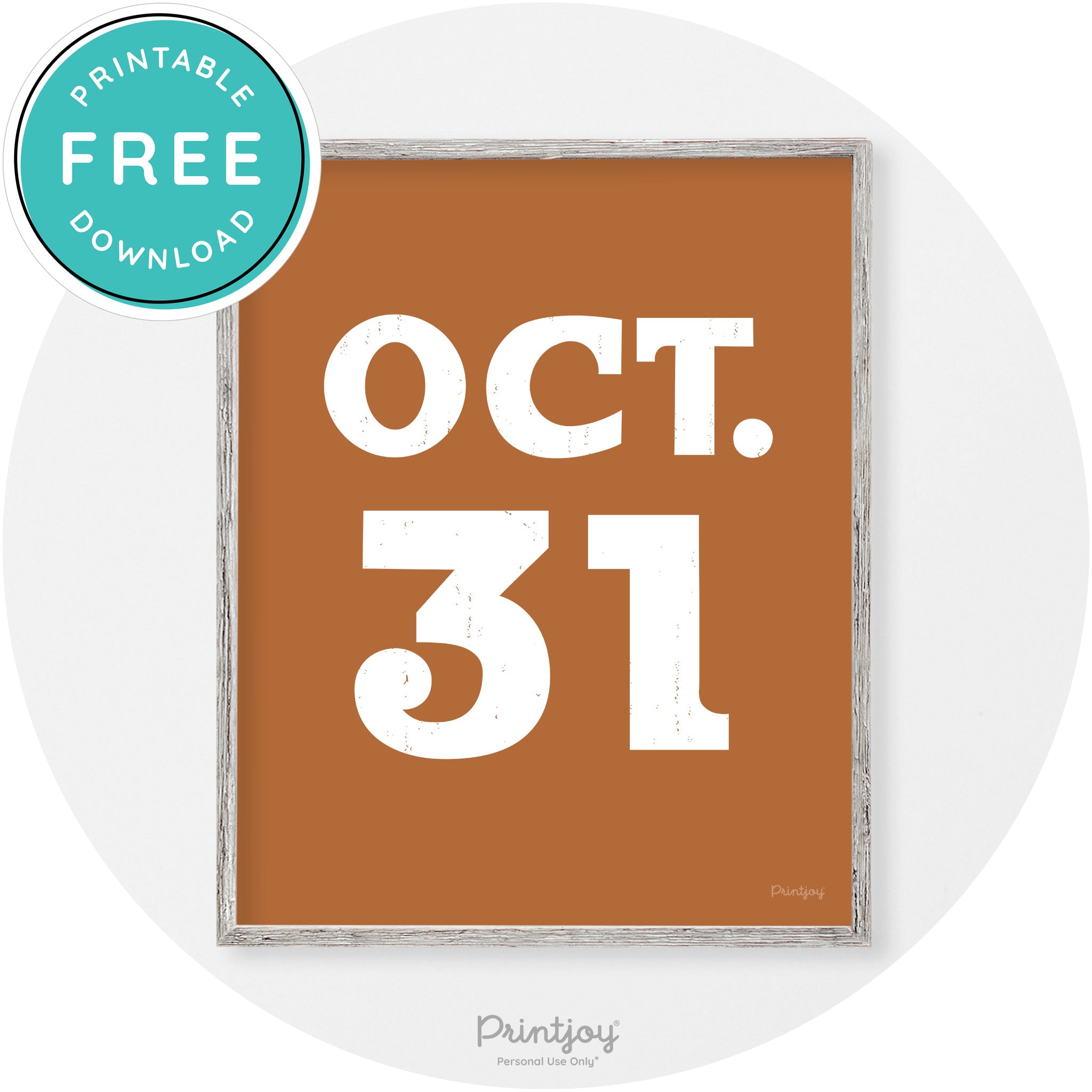 October 31 Halloween Day Vintage Halloween Wall Art Free Printable - Printjoy