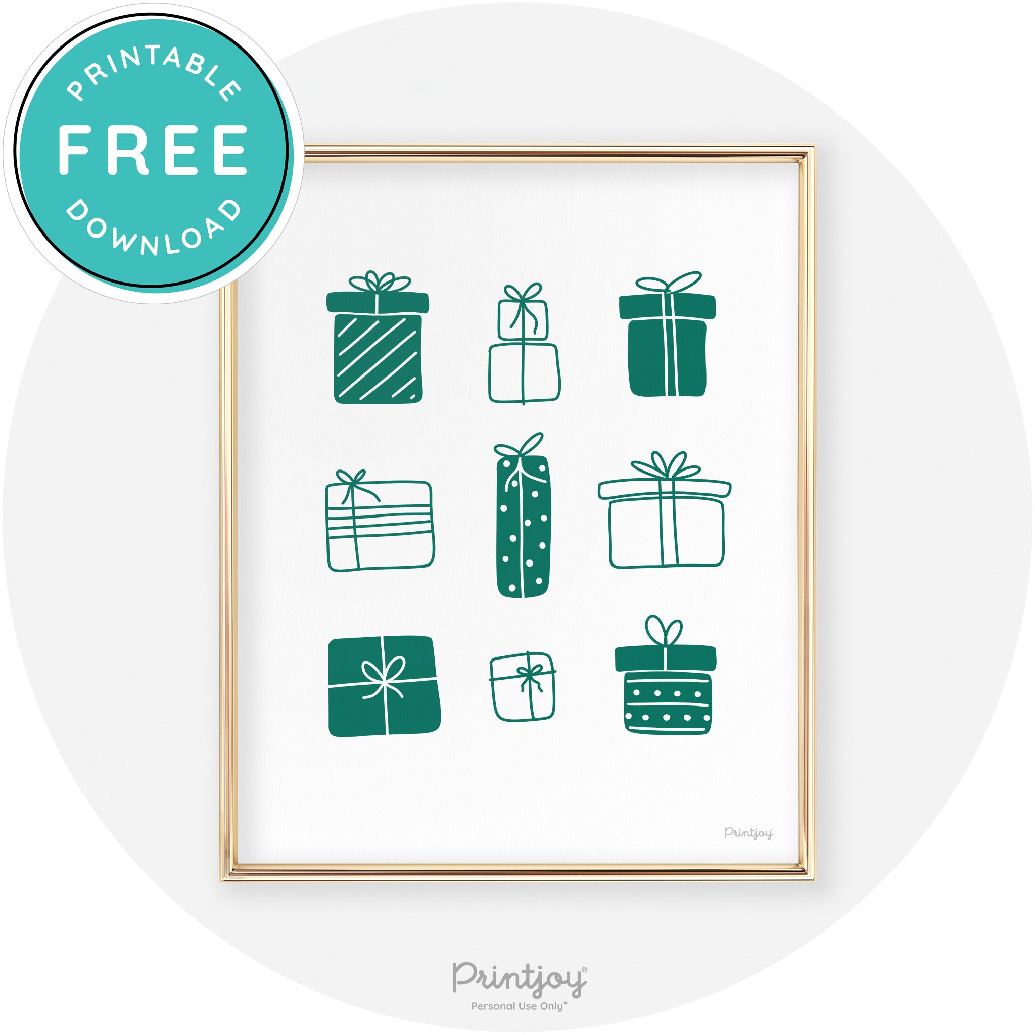 Presents Christmas Gifts Cute Modern Chic Wall Art Free Printable - Printjoy