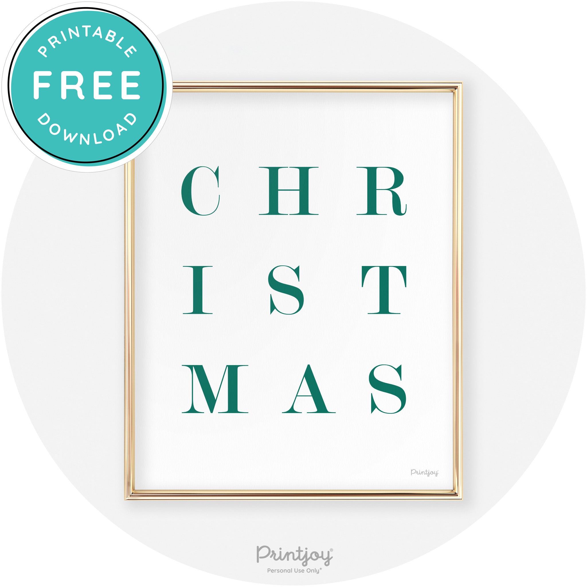 Christmas Typography Cute Modern Chic Decor Wall Art Free Printable - Printjoy