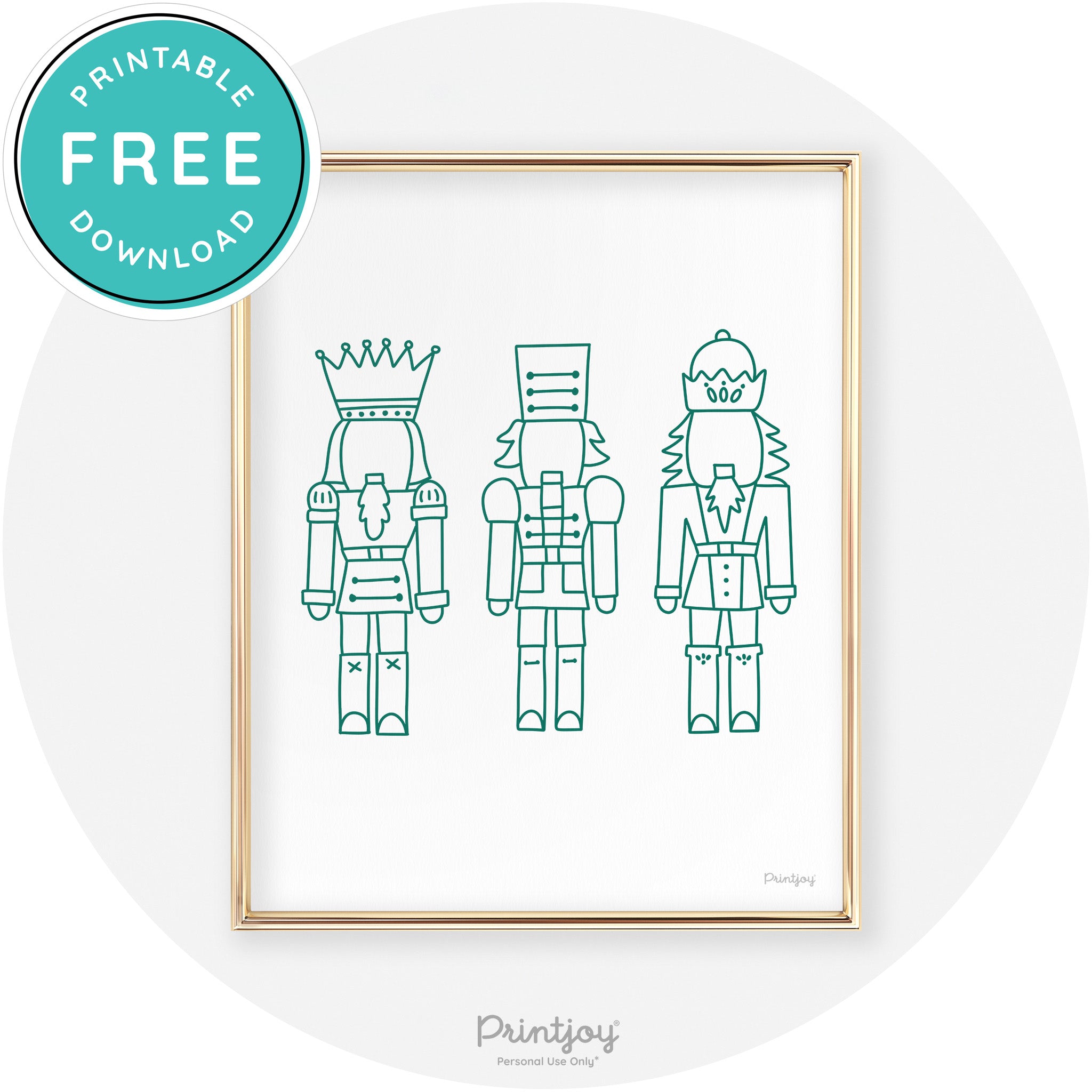 Nutcrackers Line Art Cute Modern Chic Wall Art Decor Free Printable - Printjoy