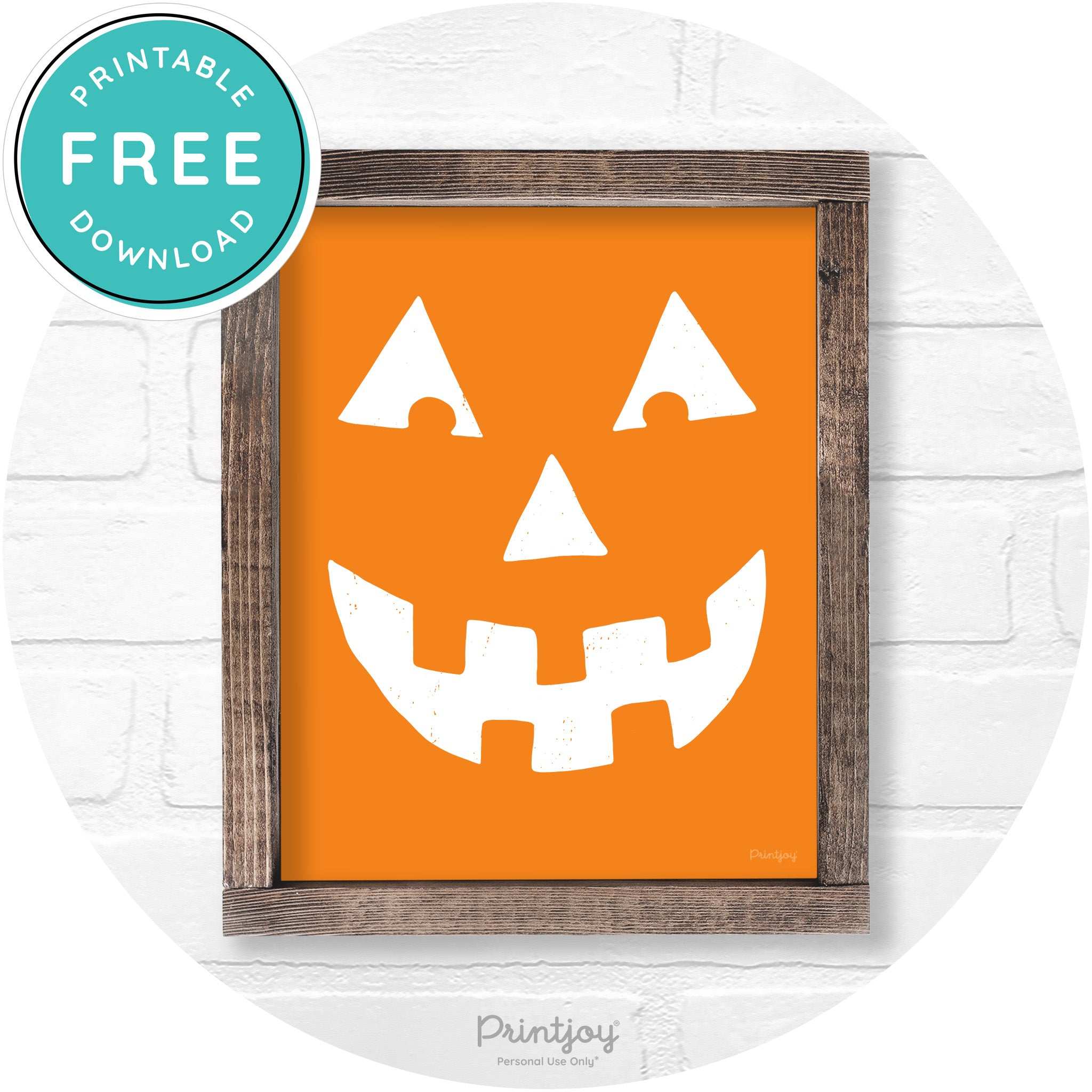 Jack O Lantern Halloween Rustic Farmhouse Wall Art Free Printable - Printjoy