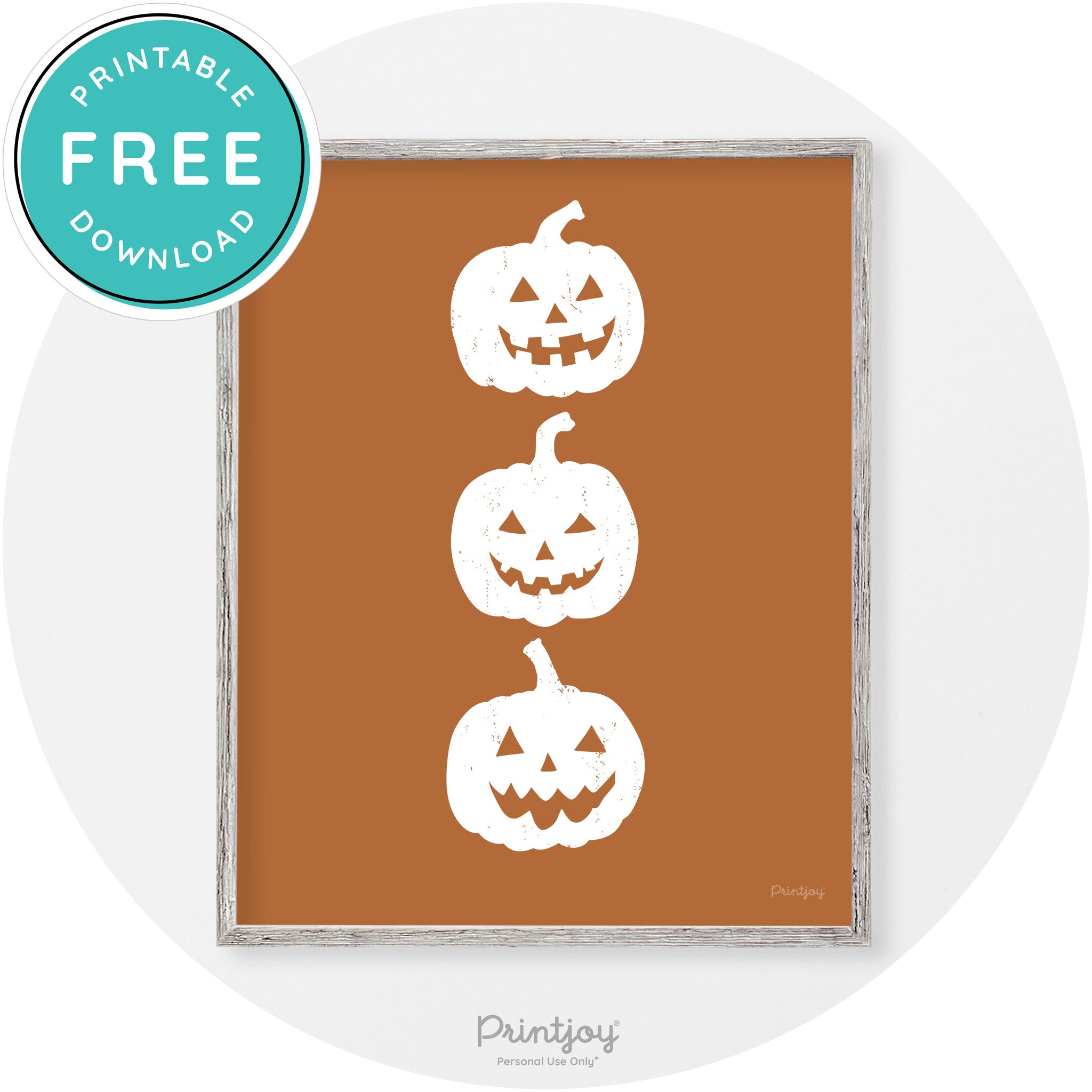 Halloween Jack O Lantern Pumpkins Vintage Wall Art Free Printable - Printjoy