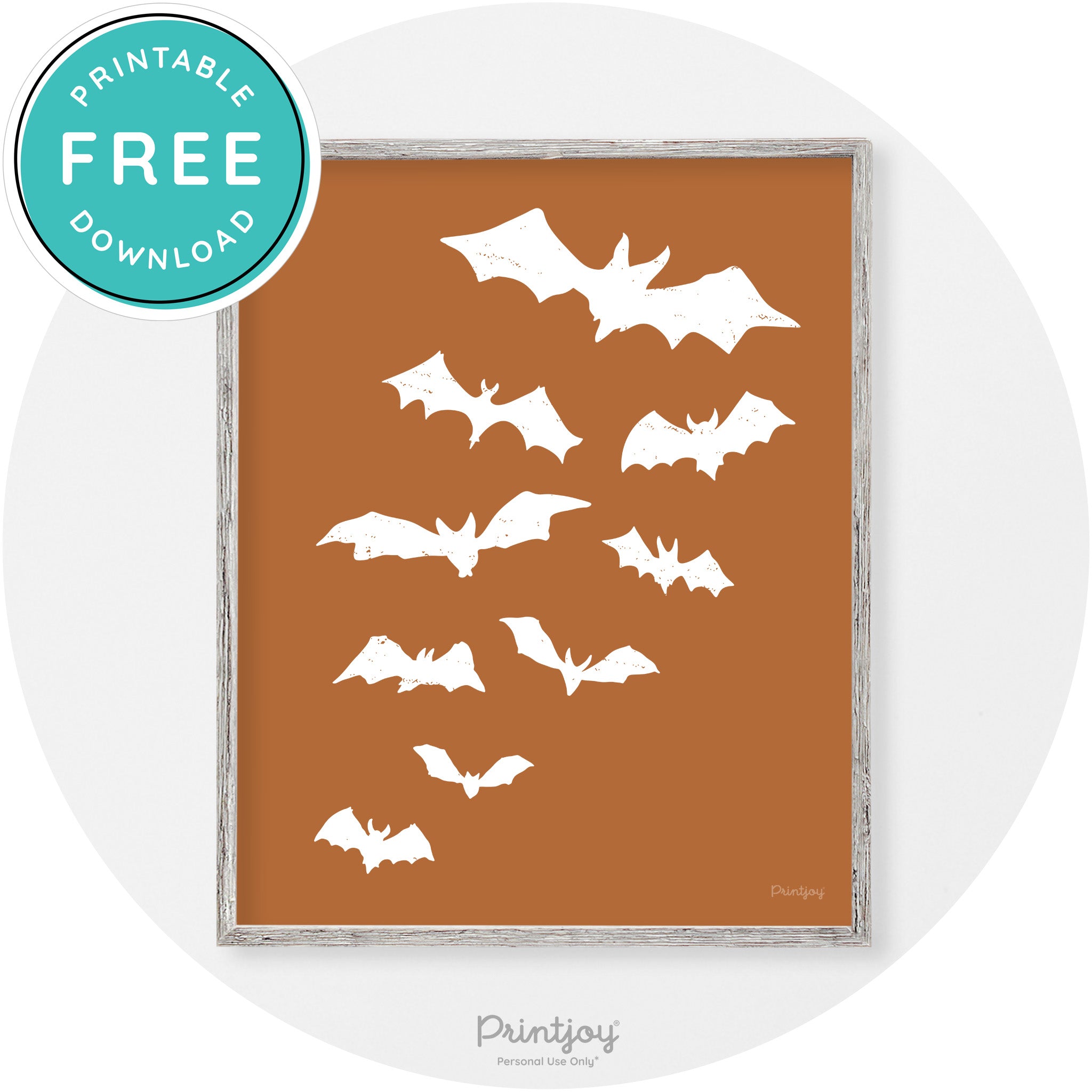 Halloween Bats Silhouette Modern Vintage Wall Art Free Printable - Printjoy