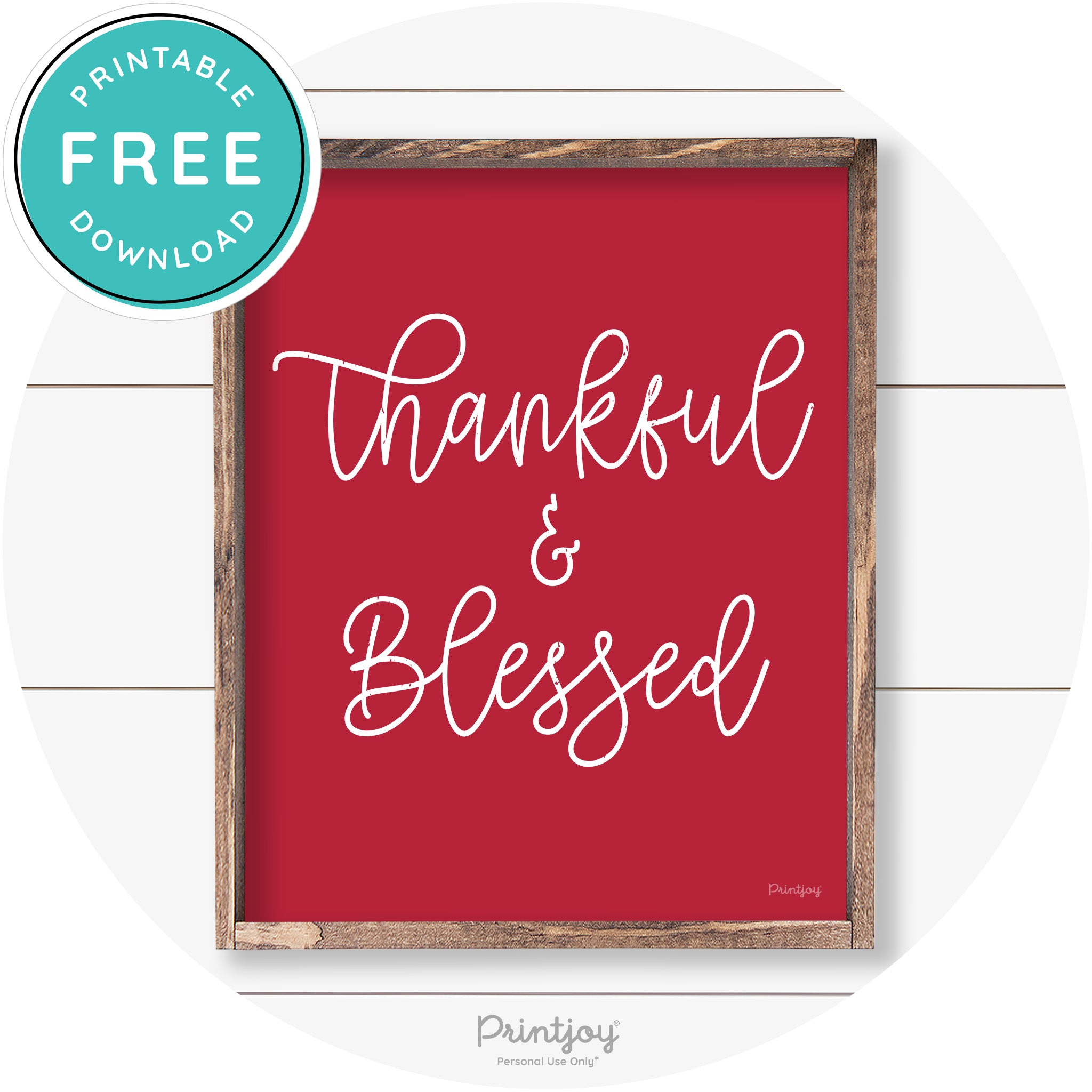 Thankful And Blessed Thanksgiving Farmhouse Wall Art Free Printable - Printjoy