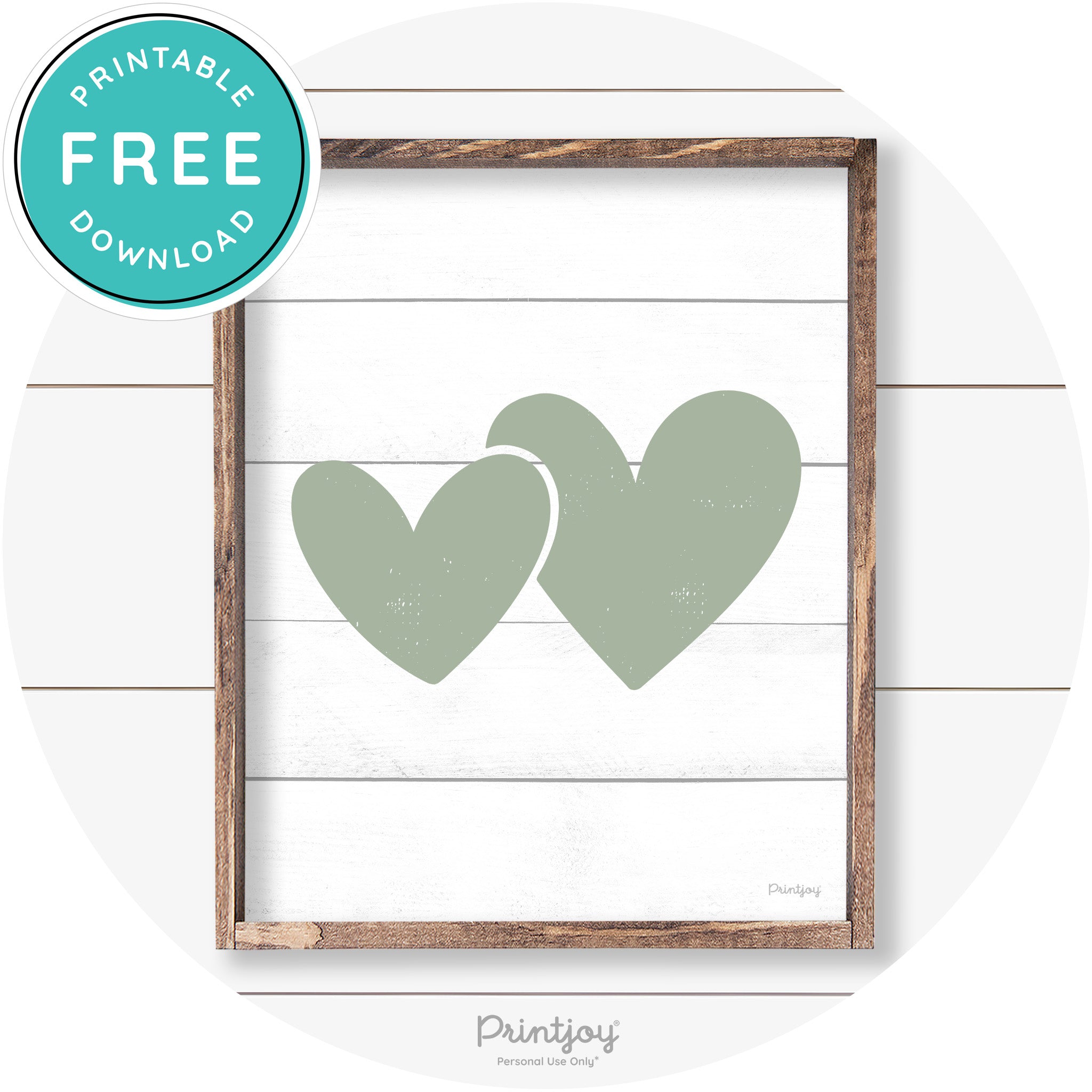 Heart Silhouettes Cute Couples Farmhouse Wall Art Free Printable
