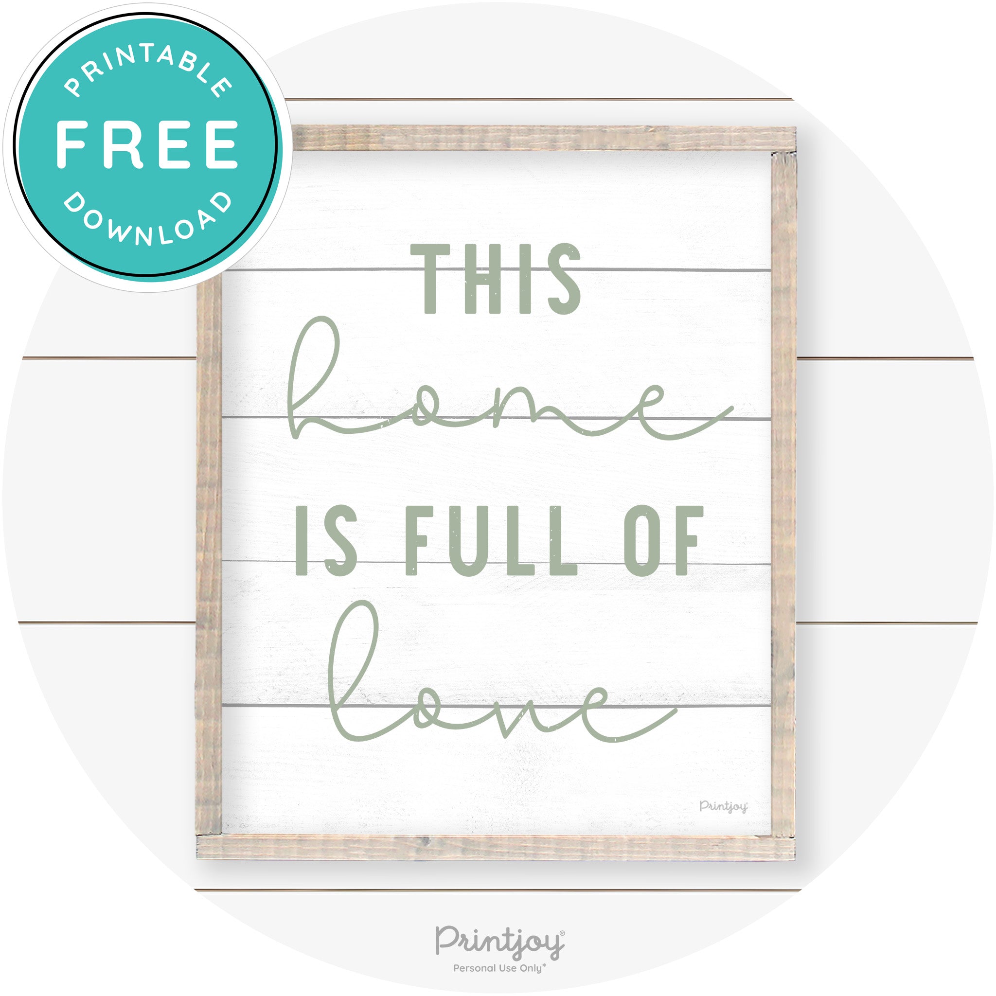 This Home Is Love Farmhouse Living Room Wall Art Free Printable - Printjoy