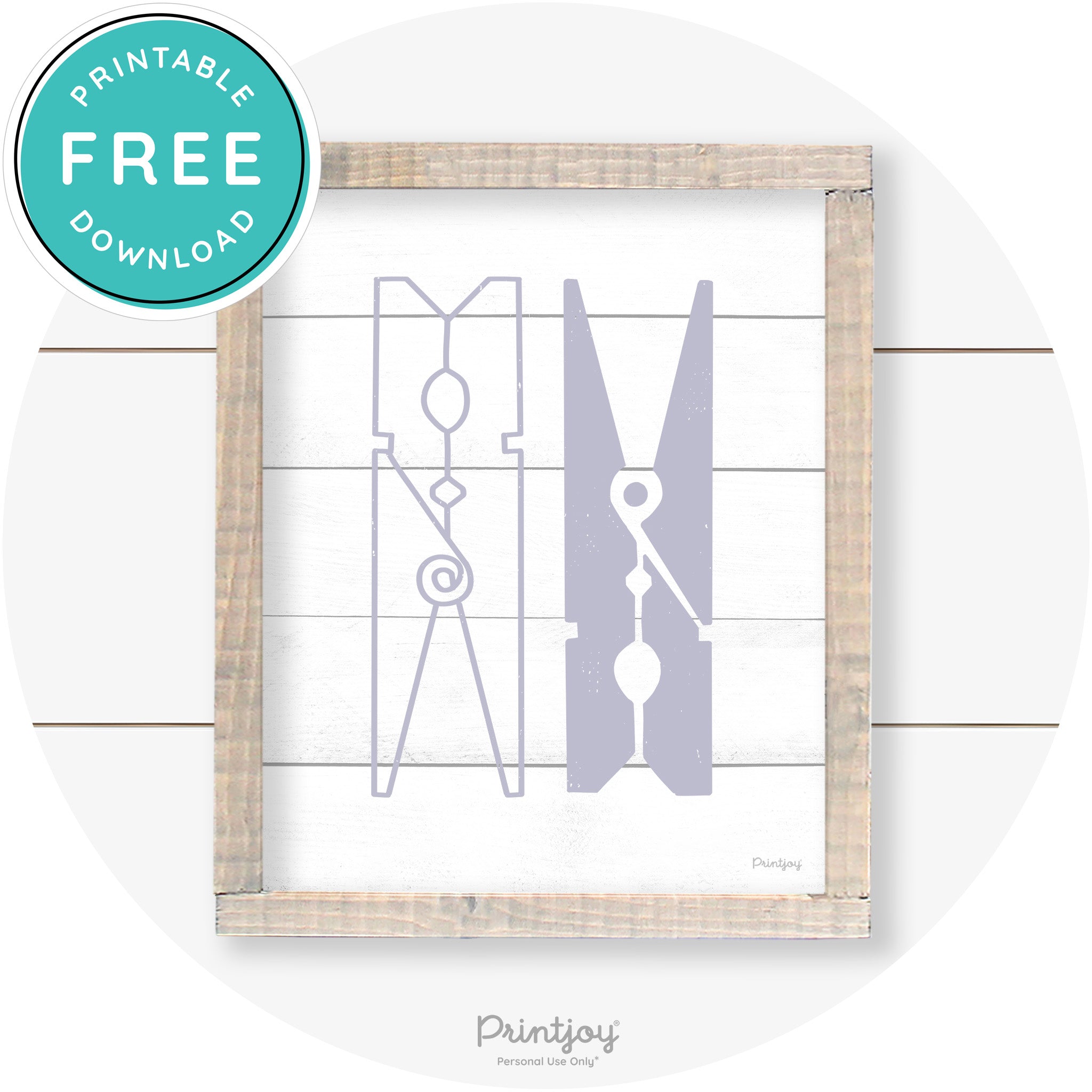 Clothespins Cute Laundry Room Farmhouse Wall Art Free Printable - Printjoy