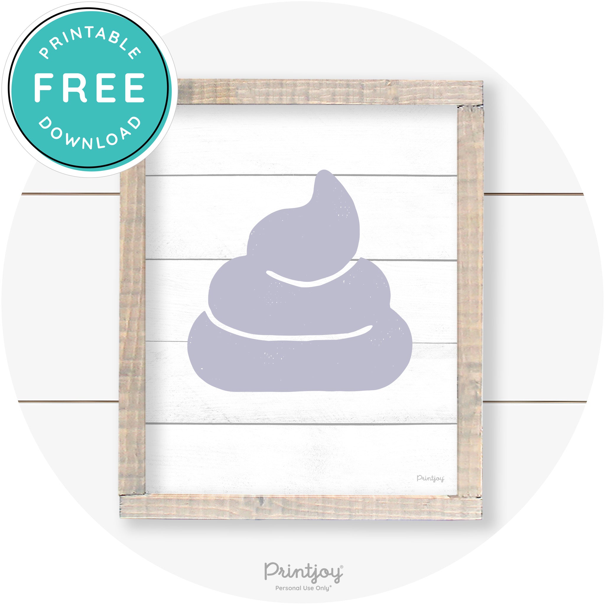 Poop Emoji Silhouette Funny Bathroom Sign Wall Art Free Printable - Printjoy