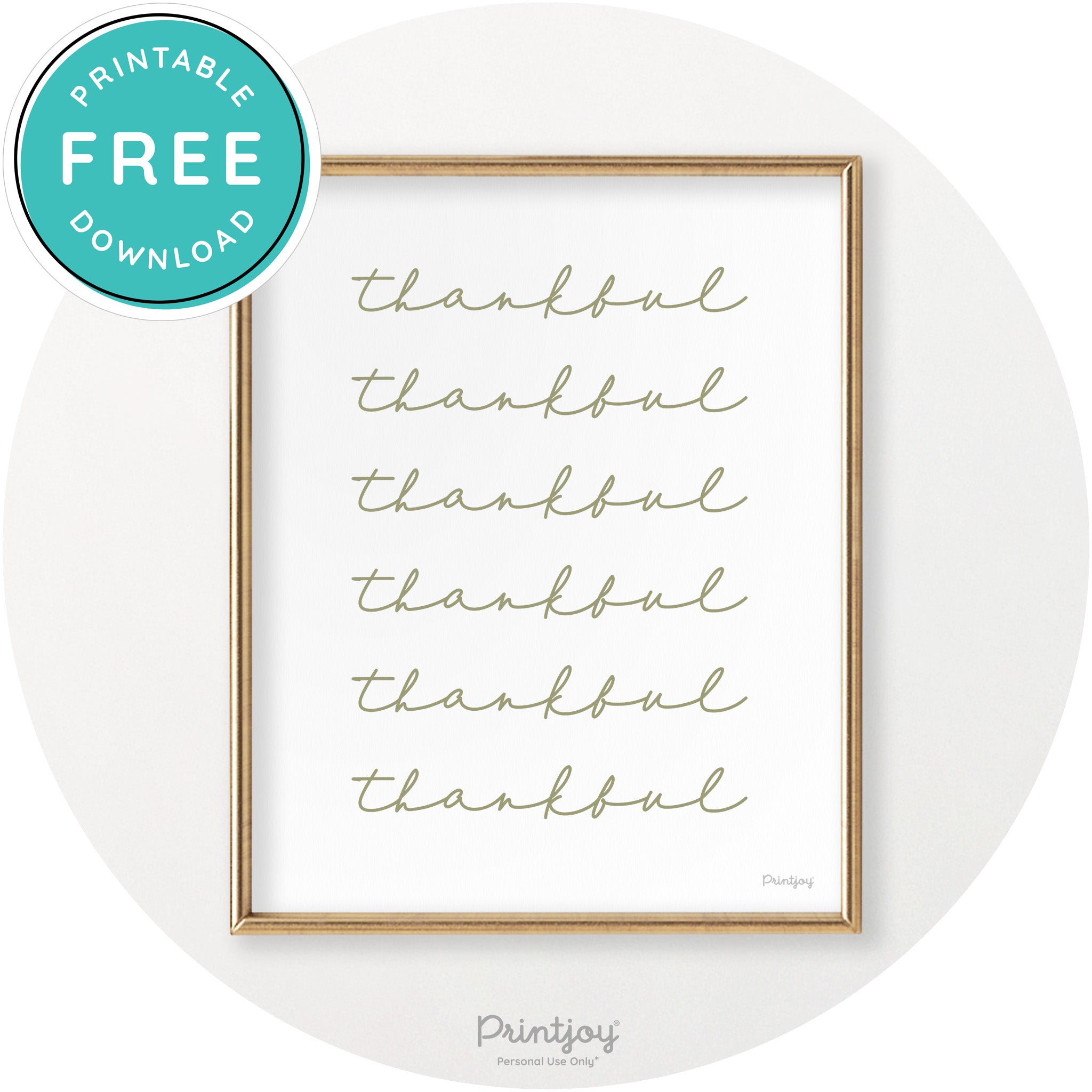 Thankful Pattern Cute Thanksgiving Modern Chic Wall Art Printable - Printjoy
