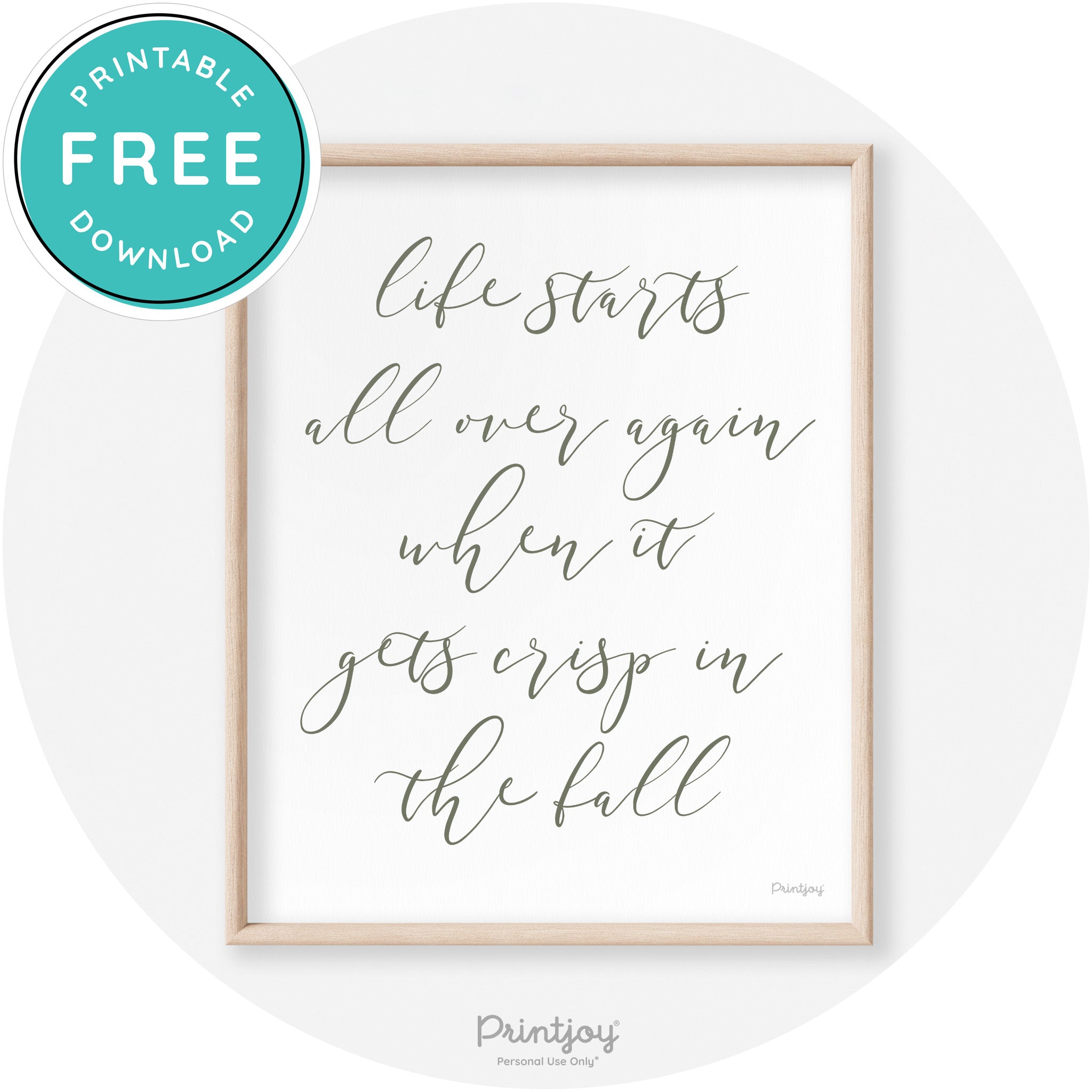 Fall Quote Modern Transitional Decor Wall Art Free Printable - Printjoy
