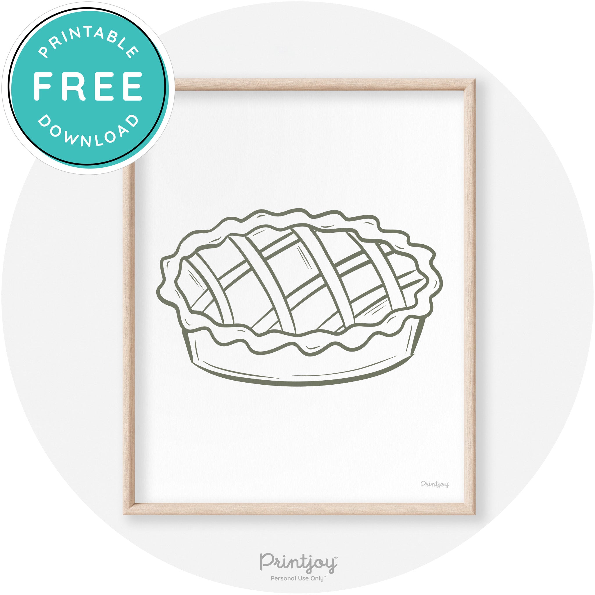 Pie Drawing Thanksgiving Modern Transitional Wall Art Free Printable - Printjoy