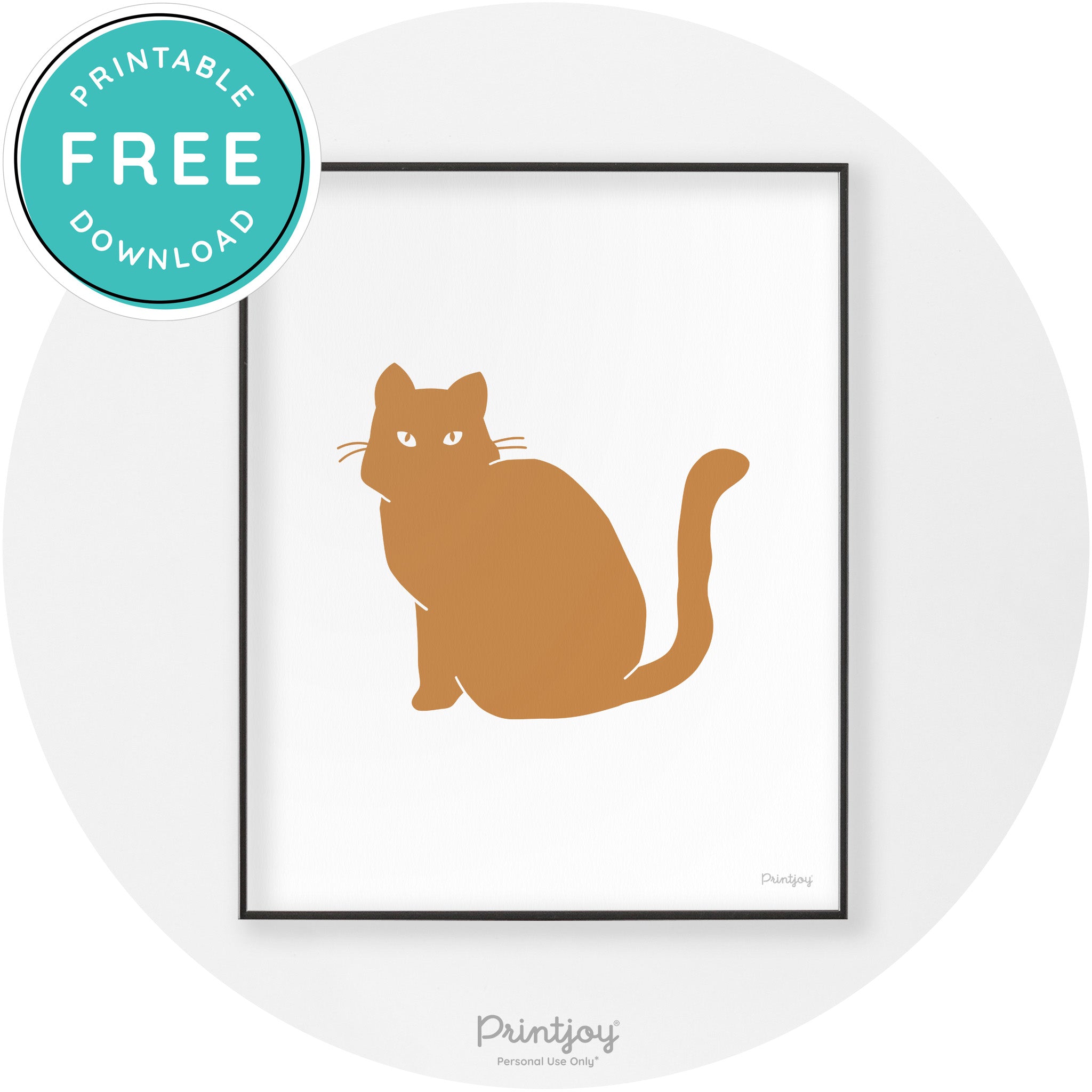 Halloween Spooky Cat Modern Chic Wall Art Decor Printable - Printjoy