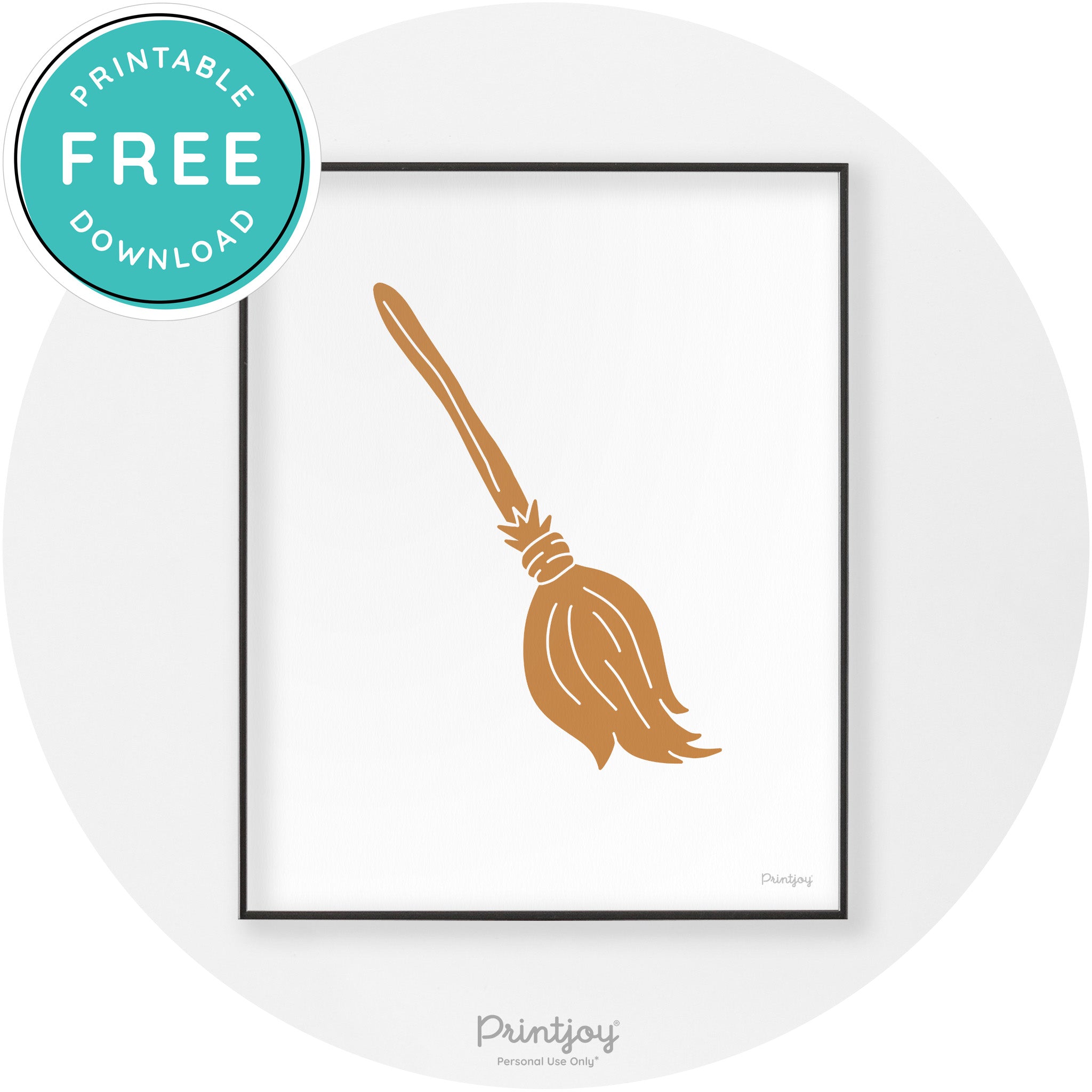 Witches Broom Halloween Cute Modern Chic Wall Art Free Printable - Printjoy