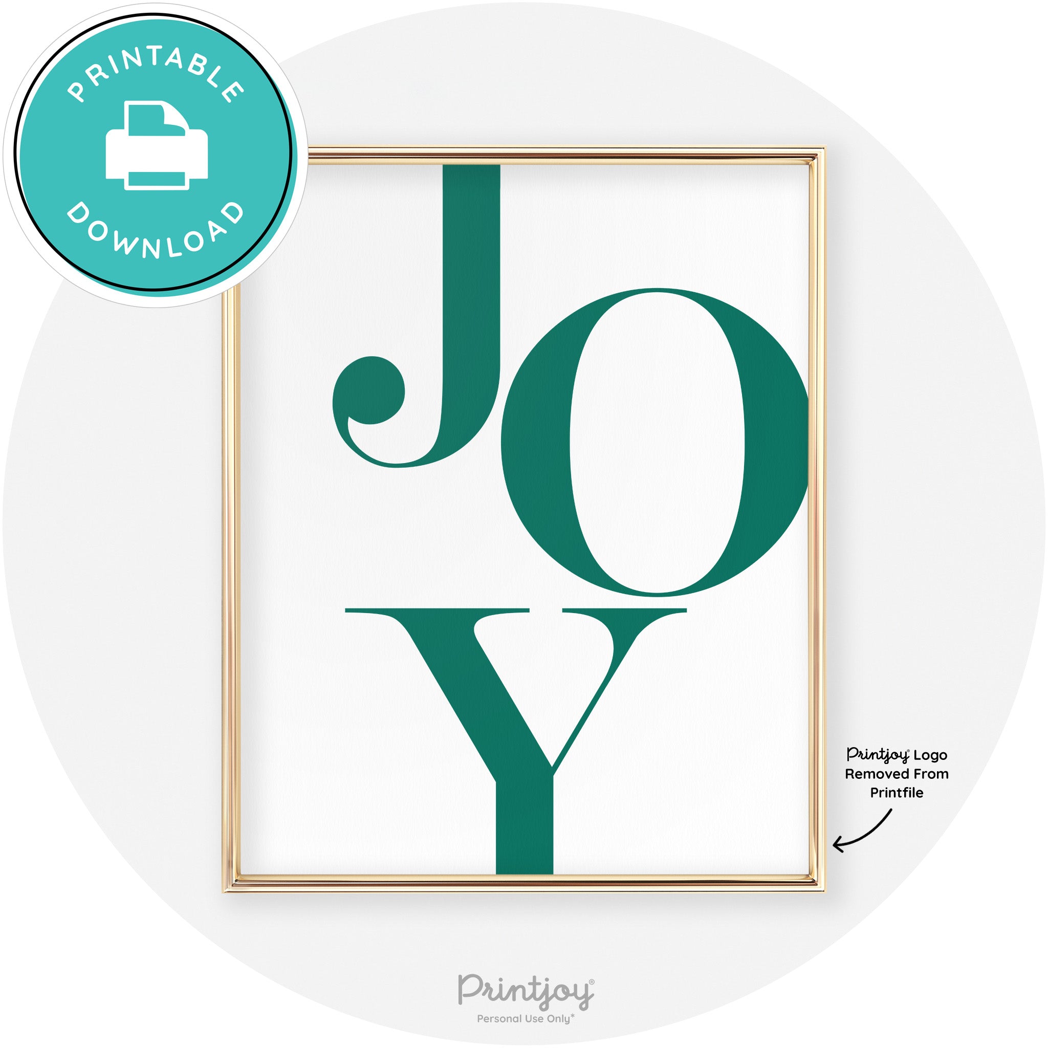 Joy Typography Cute Simple Modern Wall Art Decor Free Printable - Printjoy