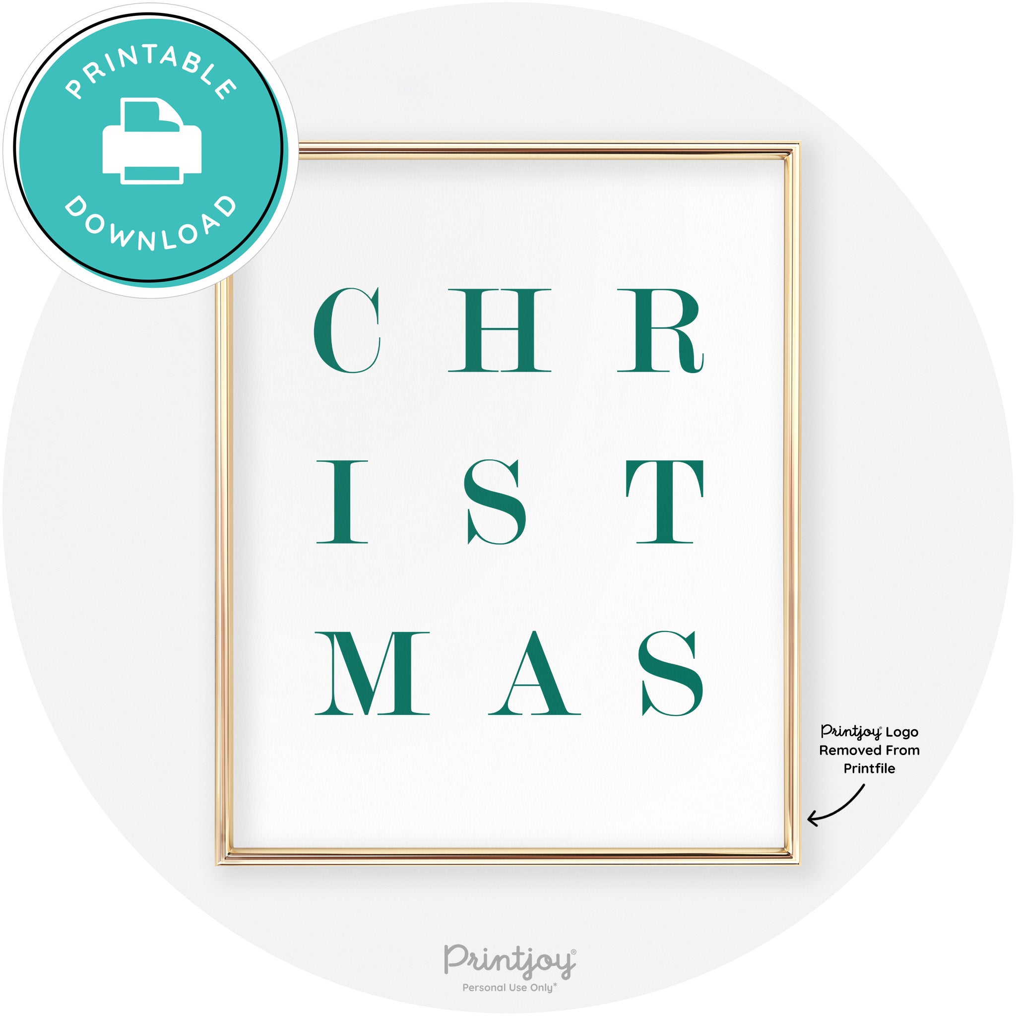 Christmas Typography Cute Modern Chic Decor Wall Art Free Printable - Printjoy