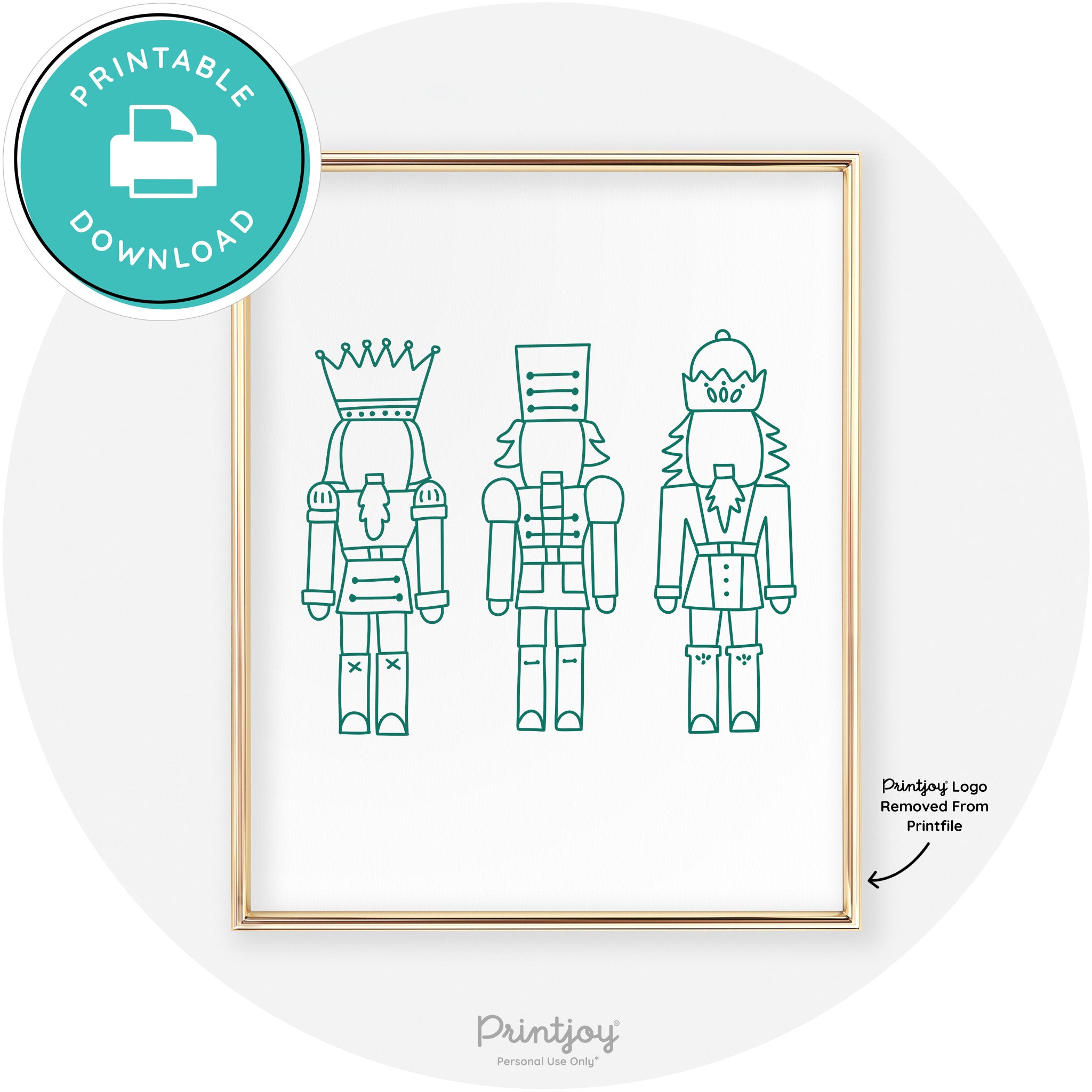 Nutcrackers Line Art Cute Modern Chic Wall Art Decor Free Printable - Printjoy
