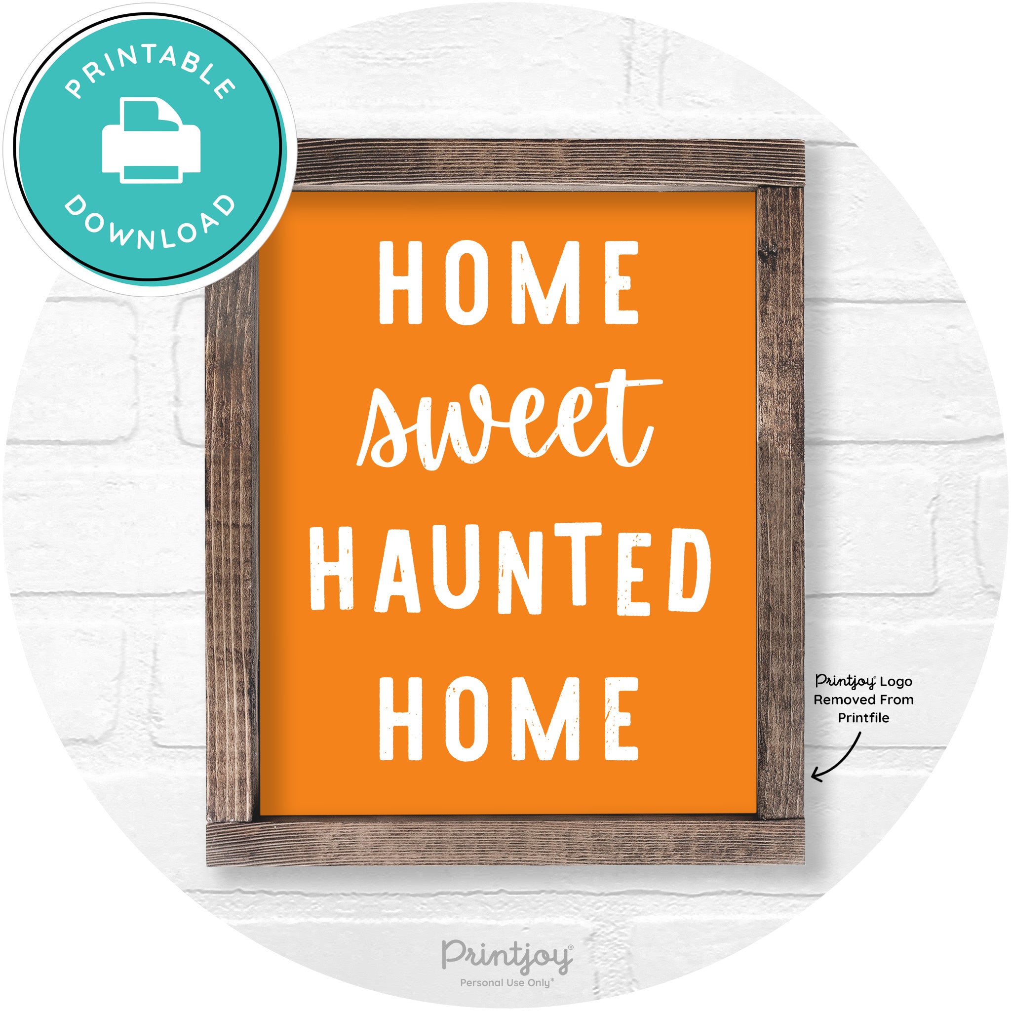 Home Sweet Haunted Home Rustic Halloween Wall Art Free Printable - Printjoy