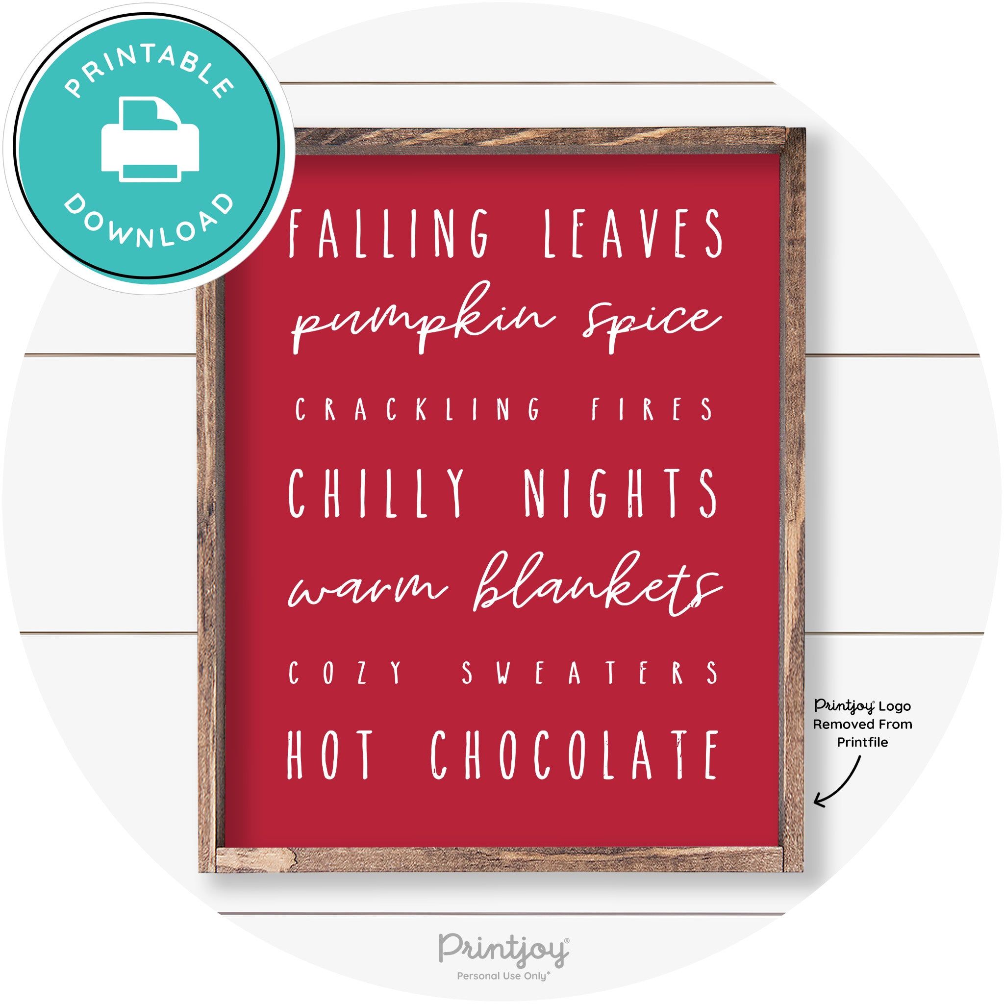 Fall Favorite Things Cute Farmhouse Autumn Wall Art Free Printable - Printjoy