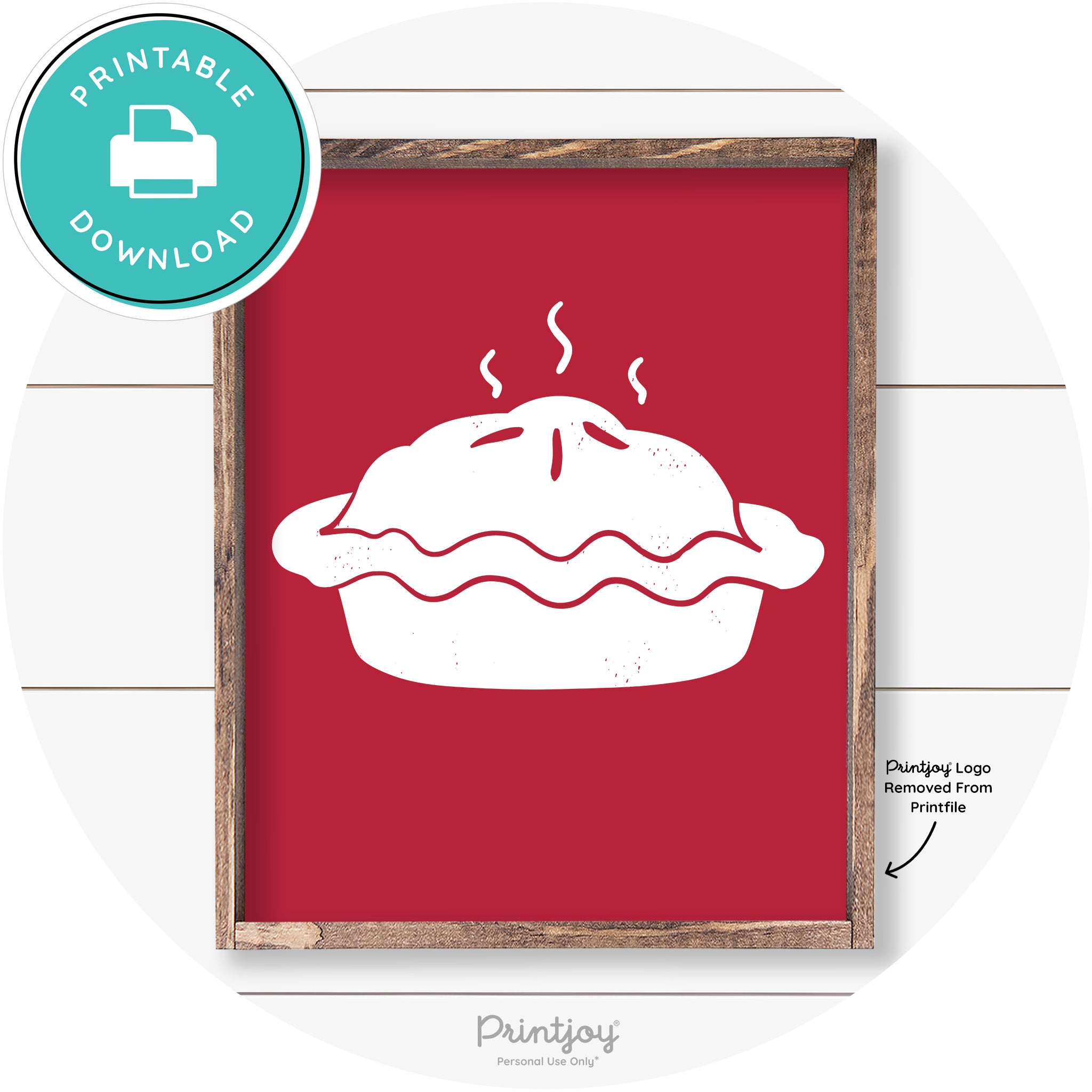 Pie Thanksgiving Desert Cute Farmhouse Wall Art Decor Free Printable - Printjoy