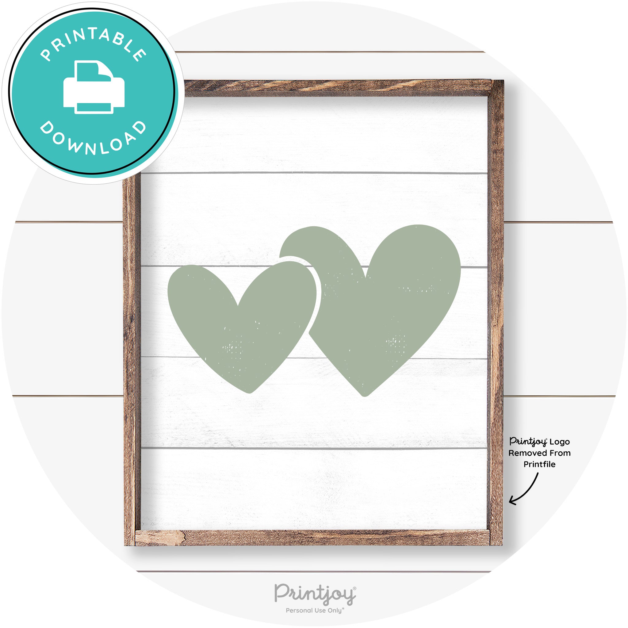 Heart Silhouettes Cute Couples Farmhouse Wall Art Free Printable