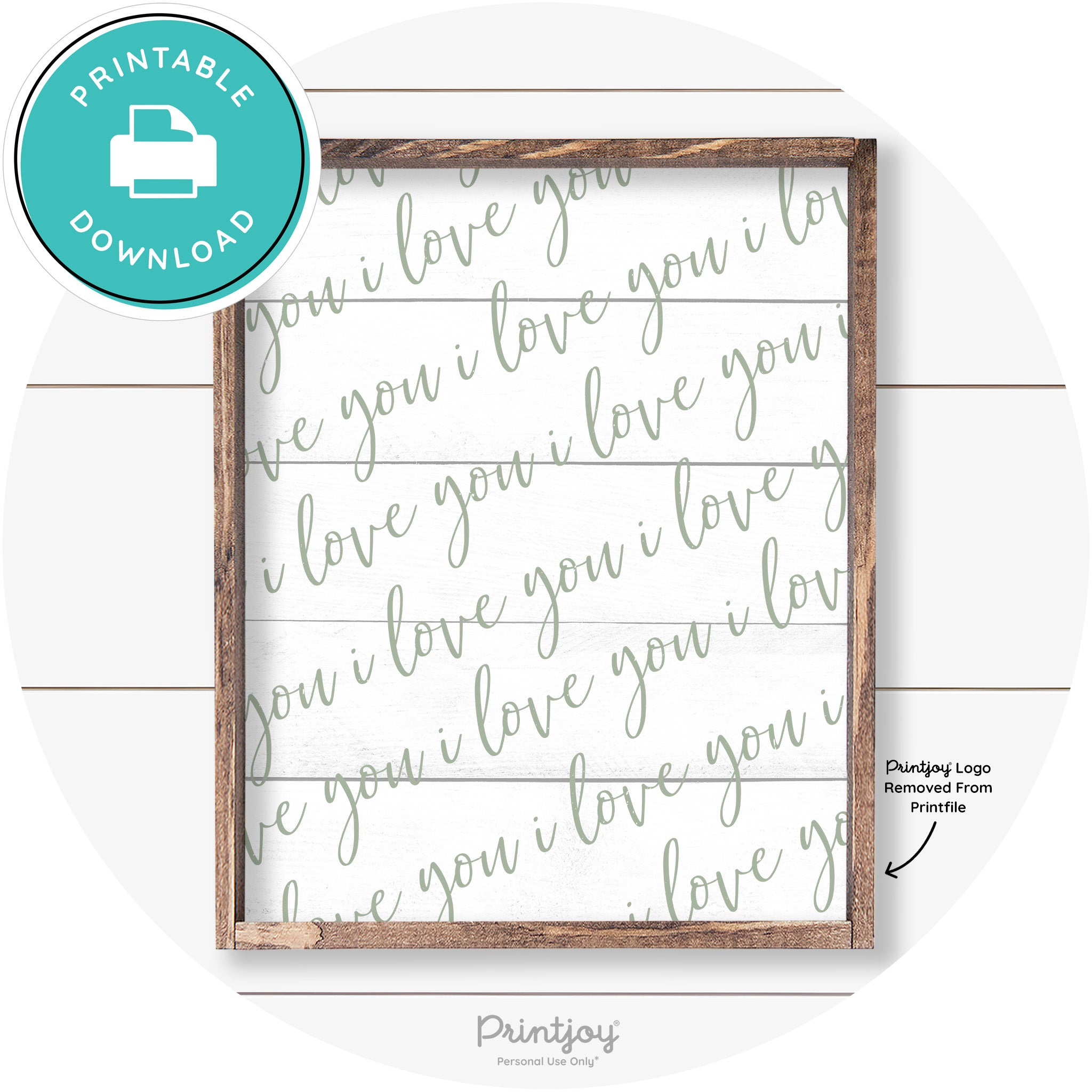 I Love You Pattern Cute Couples Farmhouse Wall Art Free Printable - Printjoy