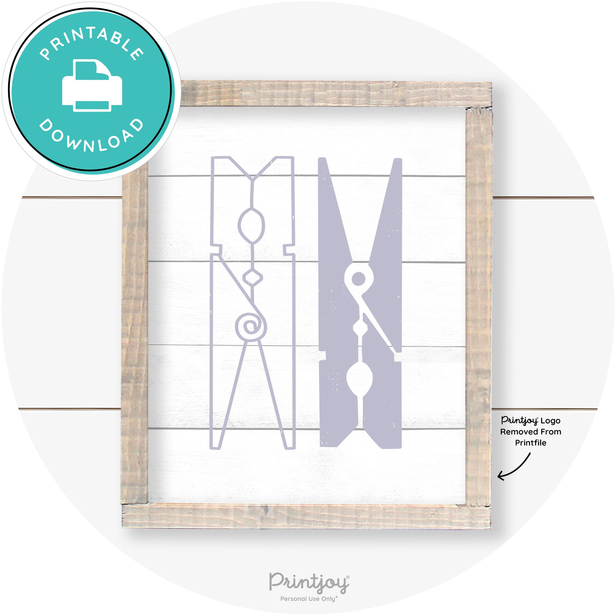 Clothespins Cute Laundry Room Farmhouse Wall Art Free Printable - Printjoy