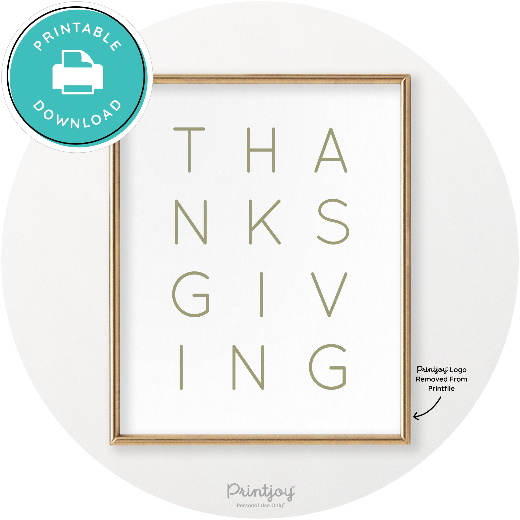 Thanksgiving Cute Typography Modern Chic Wall Art Printable - Printjoy