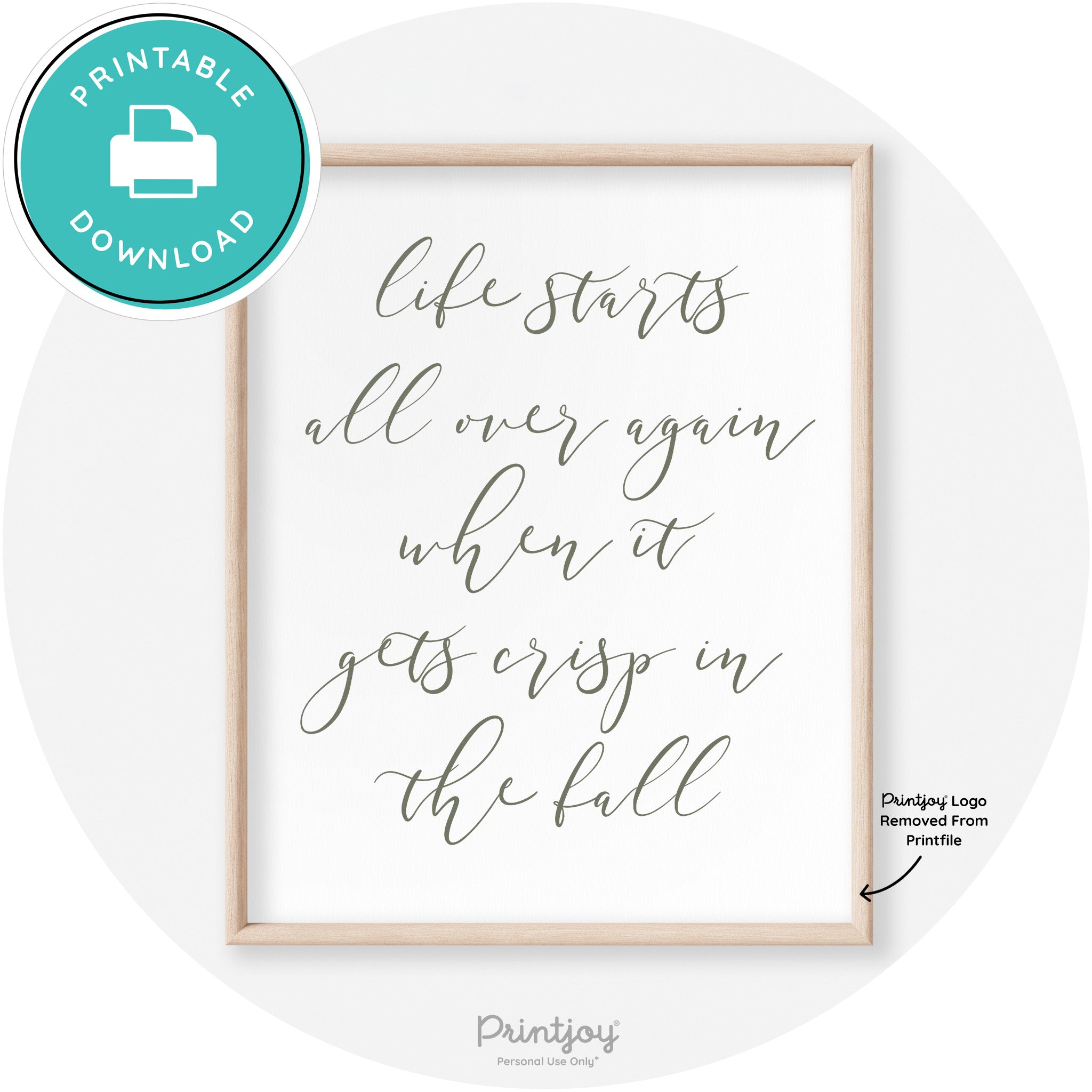 Fall Quote Modern Transitional Decor Wall Art Free Printable - Printjoy
