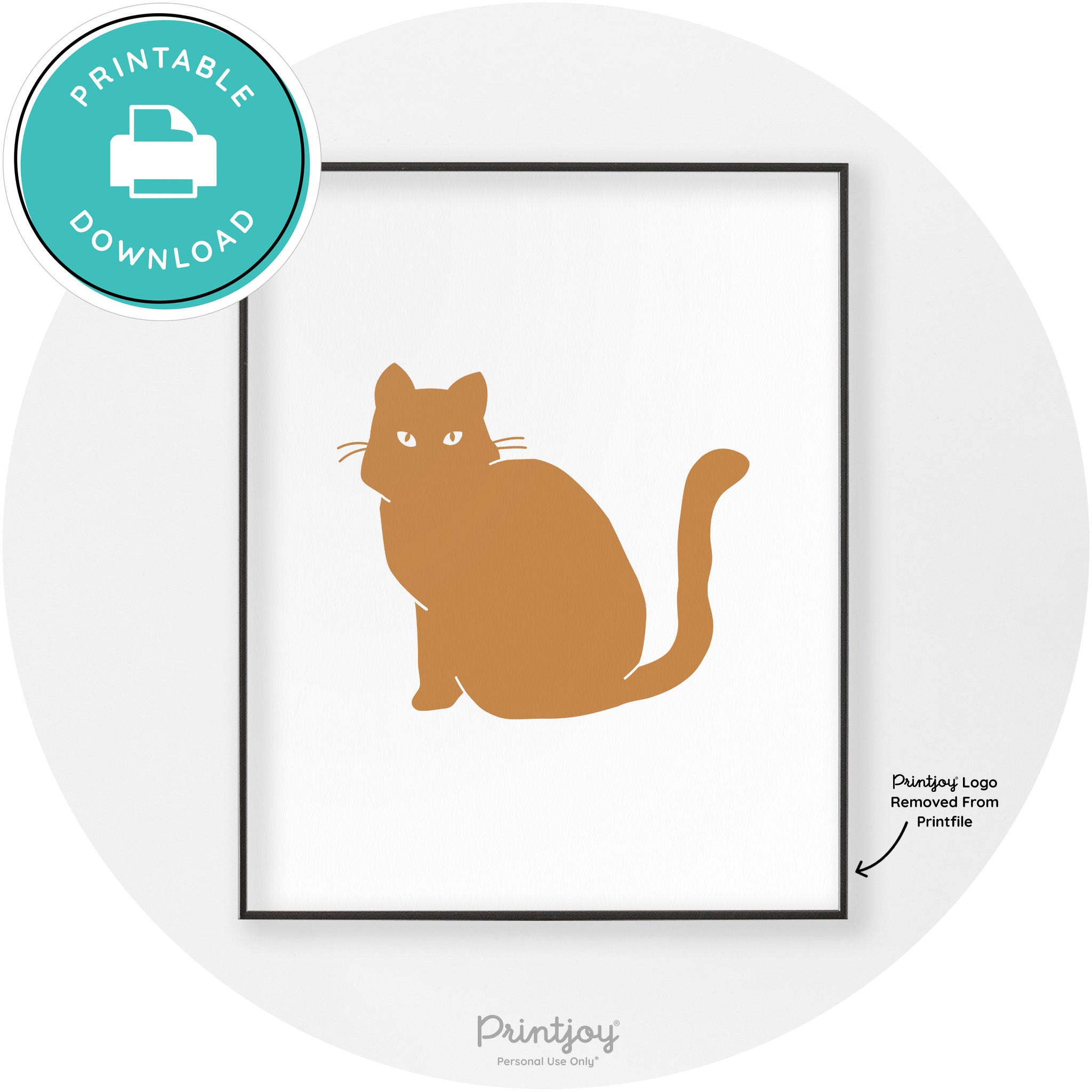 Halloween Spooky Cat Modern Chic Wall Art Decor Printable - Printjoy