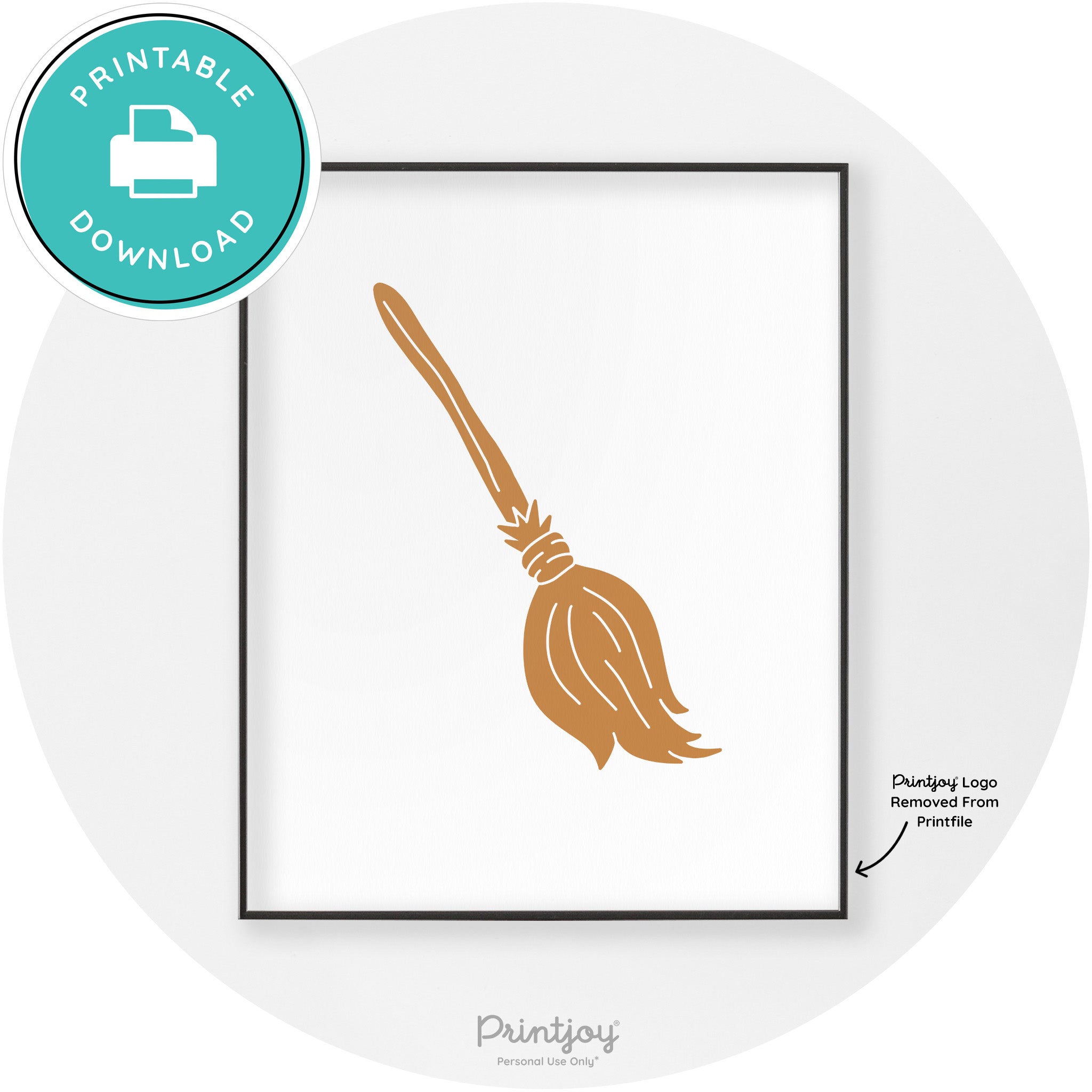Witches Broom Halloween Cute Modern Chic Wall Art Free Printable - Printjoy