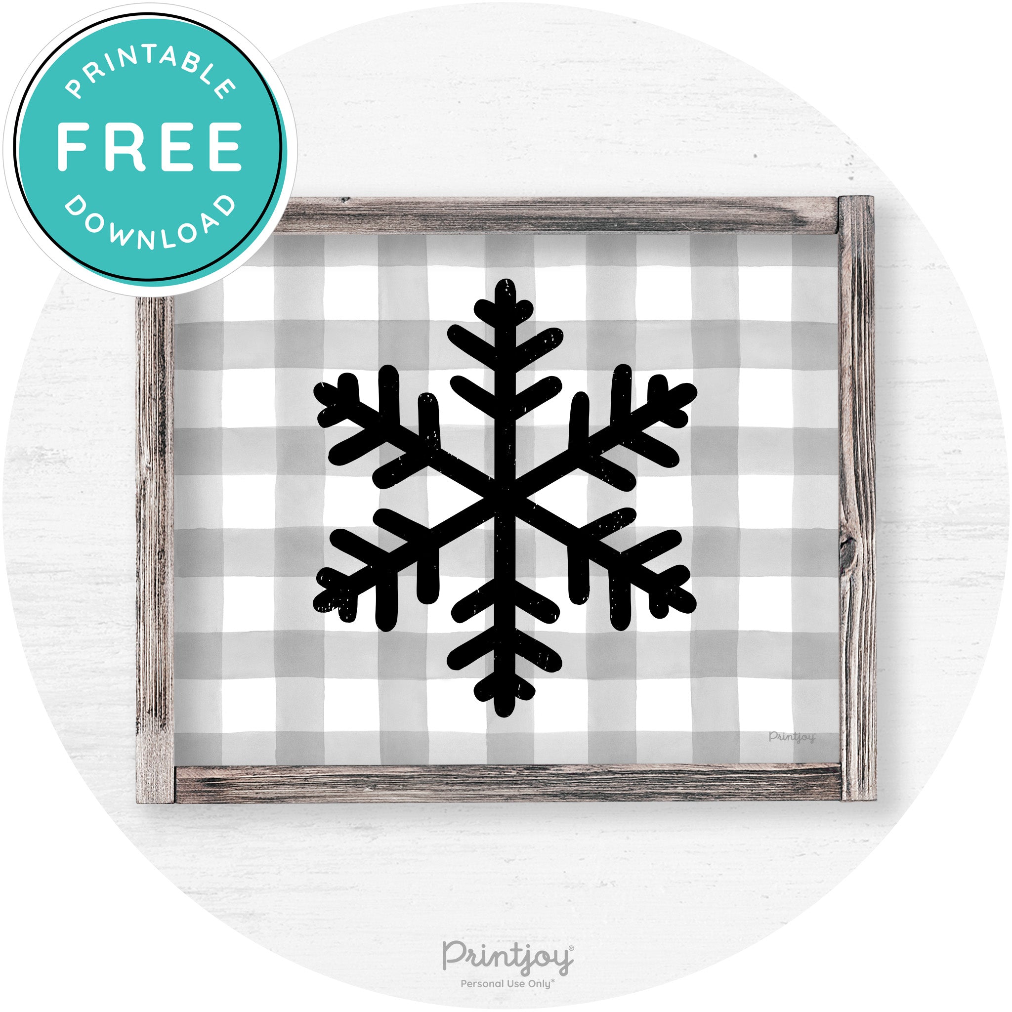 Snowflake Silhouette Winter Farmhouse Wall Art Decor Free Printable - Printjoy