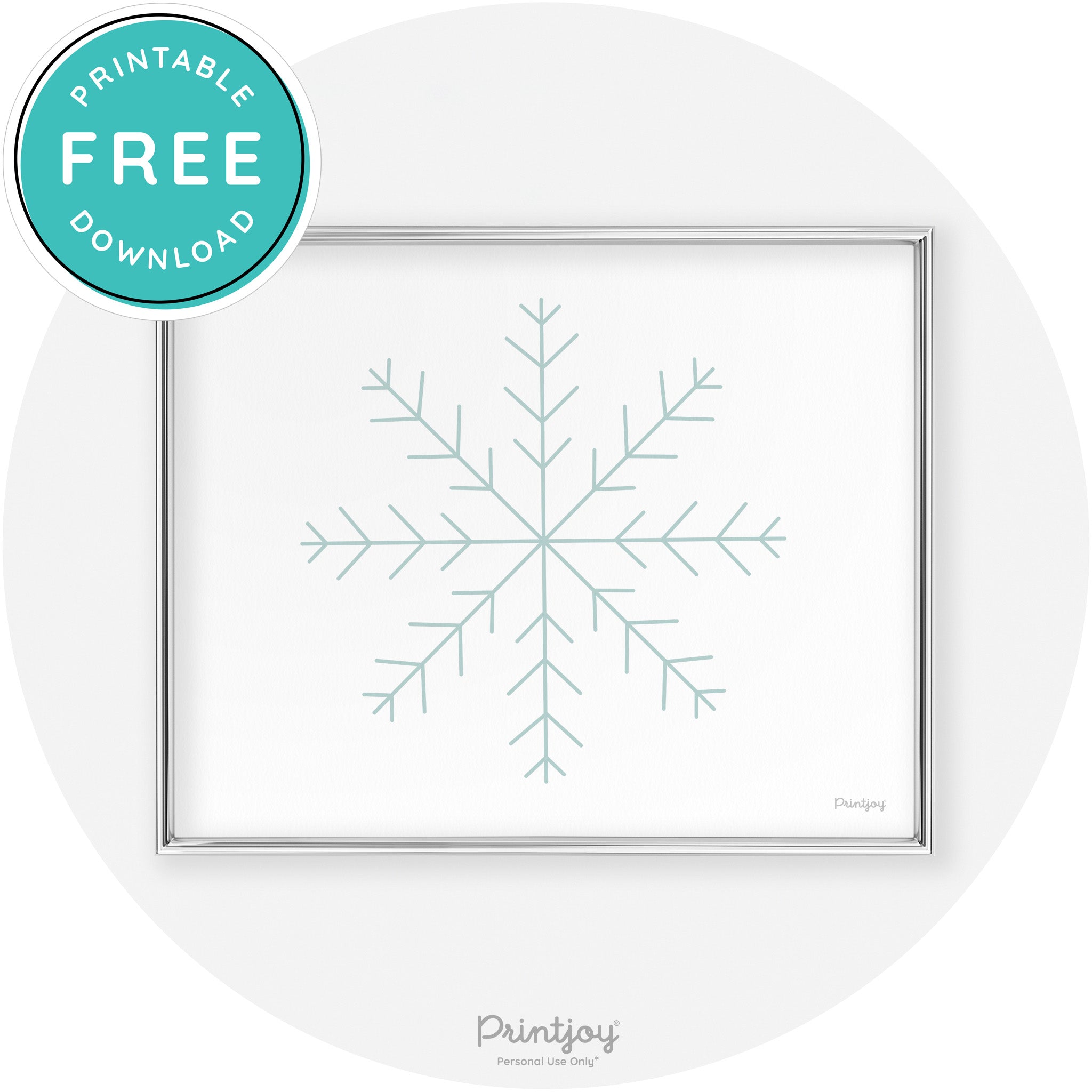 Snowflake Line Art Cute Winter Modern Chic Wall Art Free Printable - Printjoy