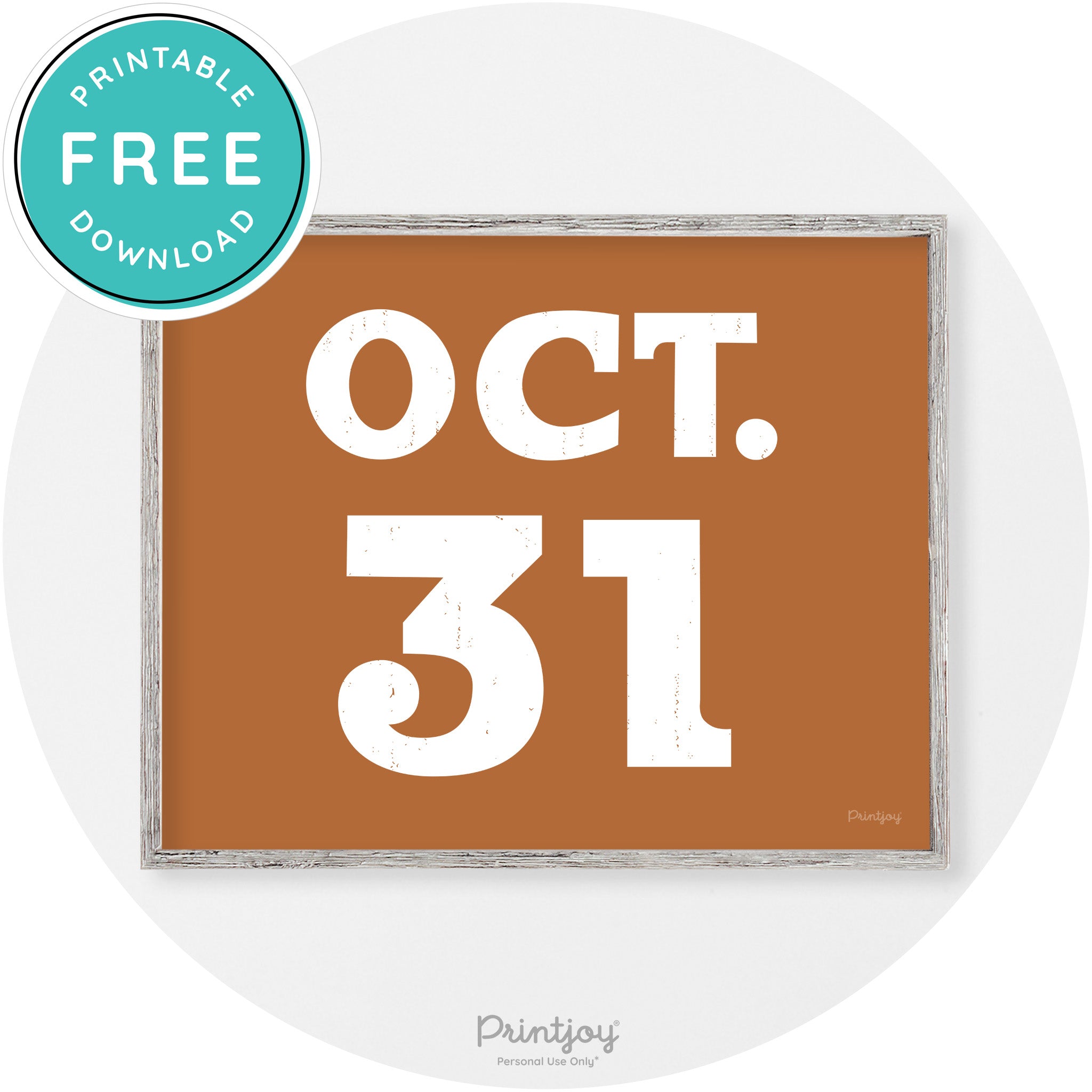October 31 Halloween Day Vintage Halloween Wall Art Free Printable - Printjoy