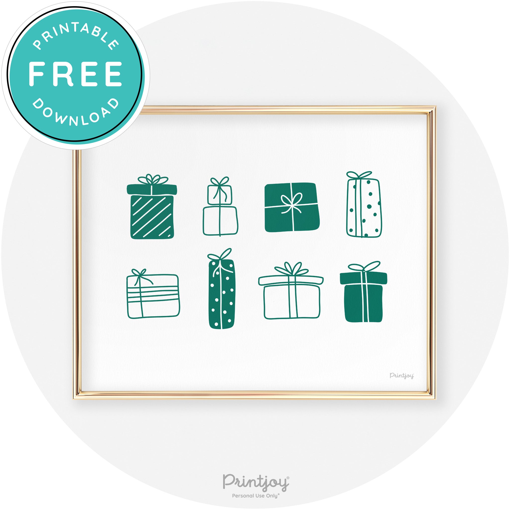 Presents Christmas Gifts Cute Modern Chic Wall Art Free Printable - Printjoy