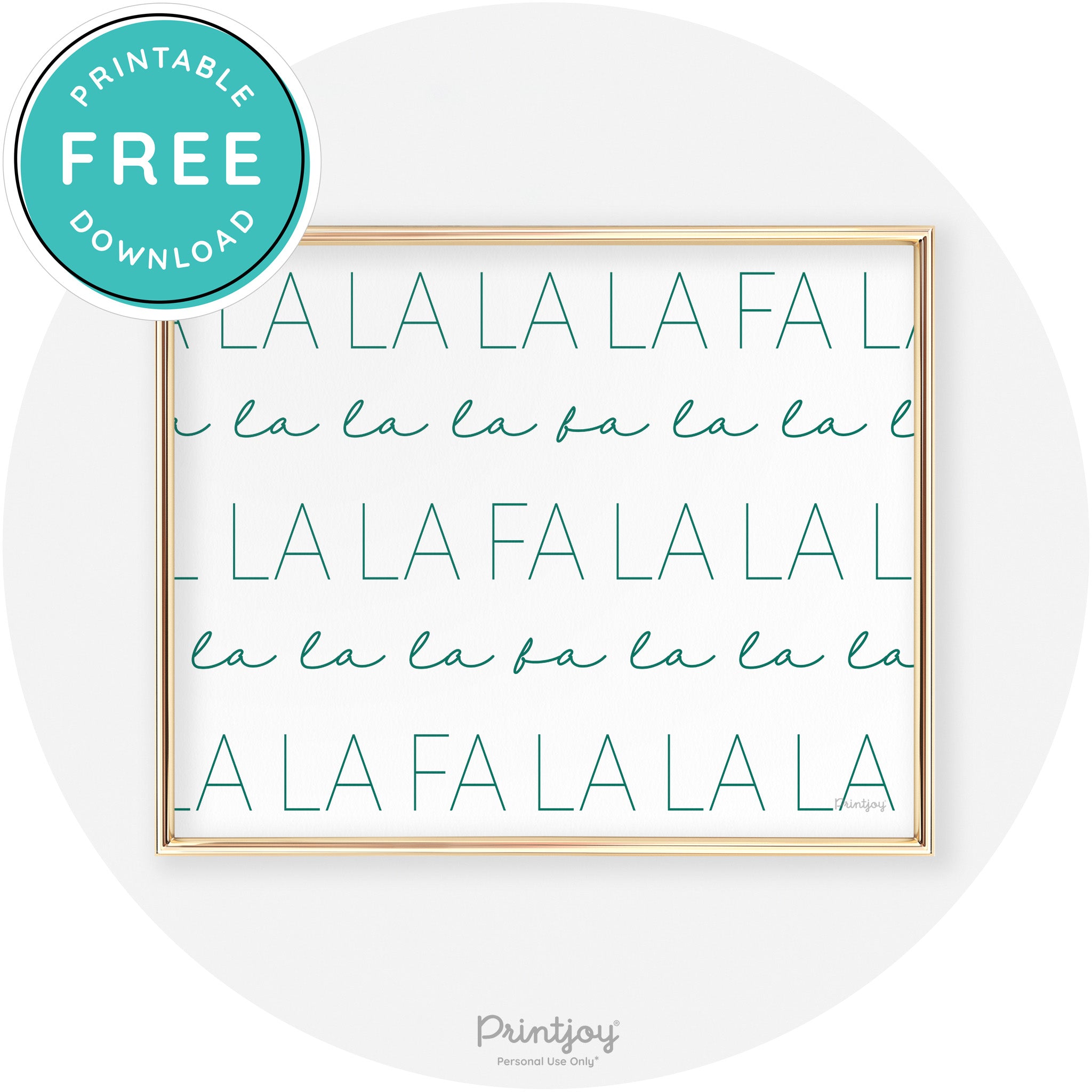 Fa La La Pattern Cute Modern Chic Wall Art Decor Free Printable - Printjoy