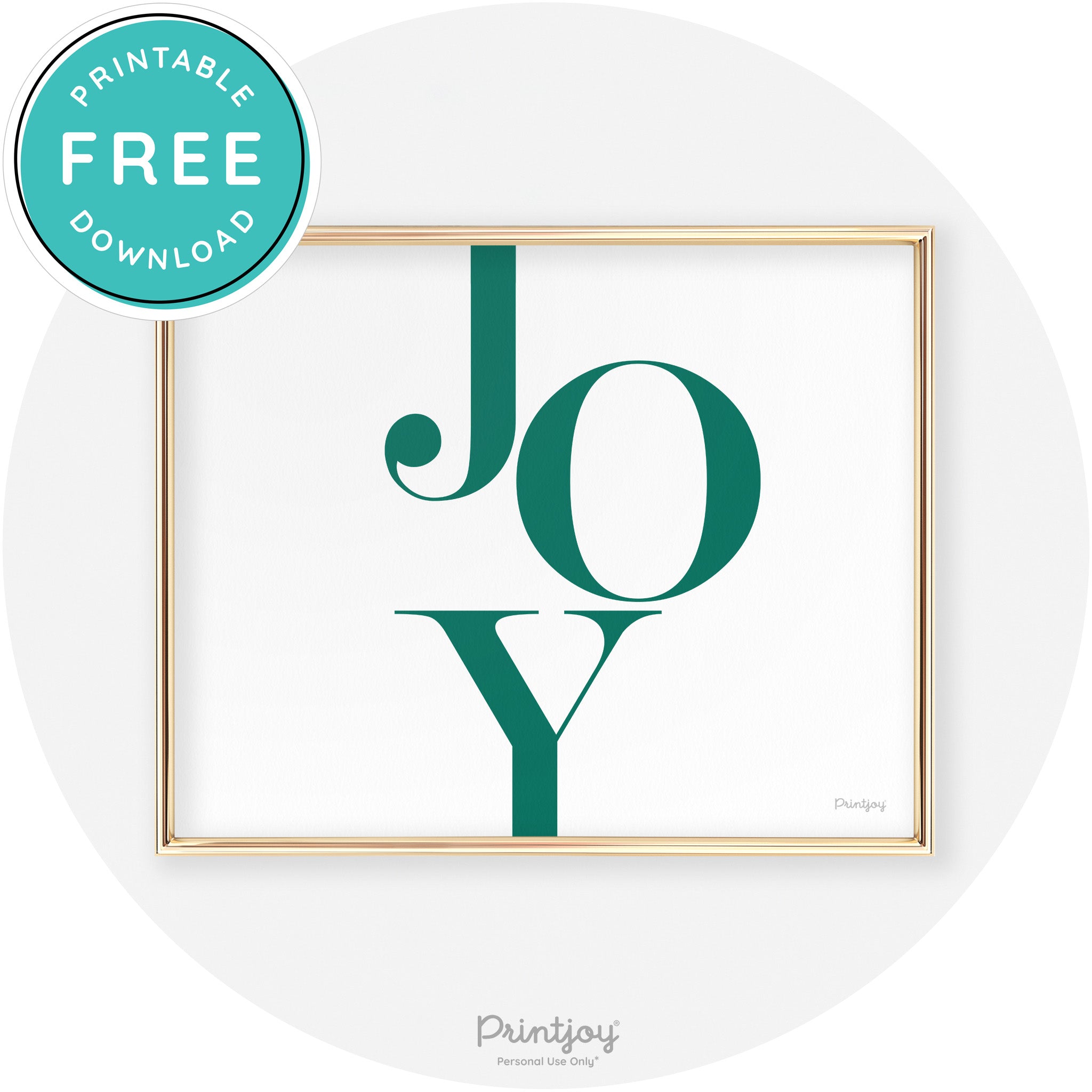Joy Typography Cute Simple Modern Wall Art Decor Free Printable - Printjoy