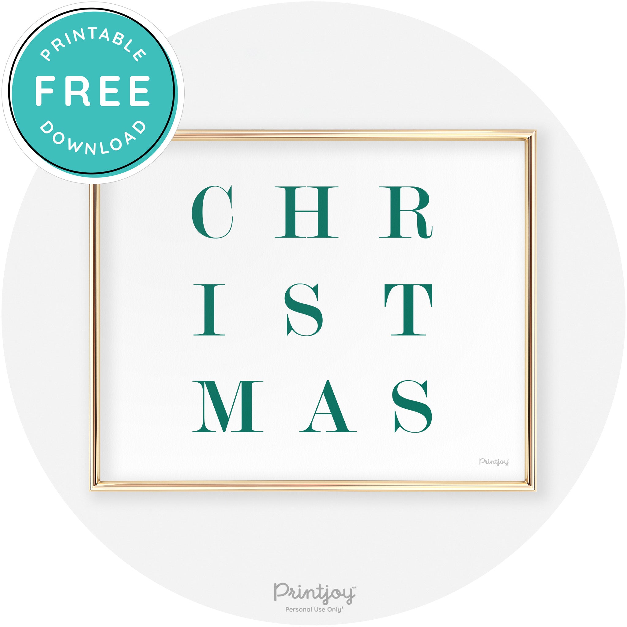 Christmas Typography Cute Modern Chic Decor Wall Art Free Printable - Printjoy