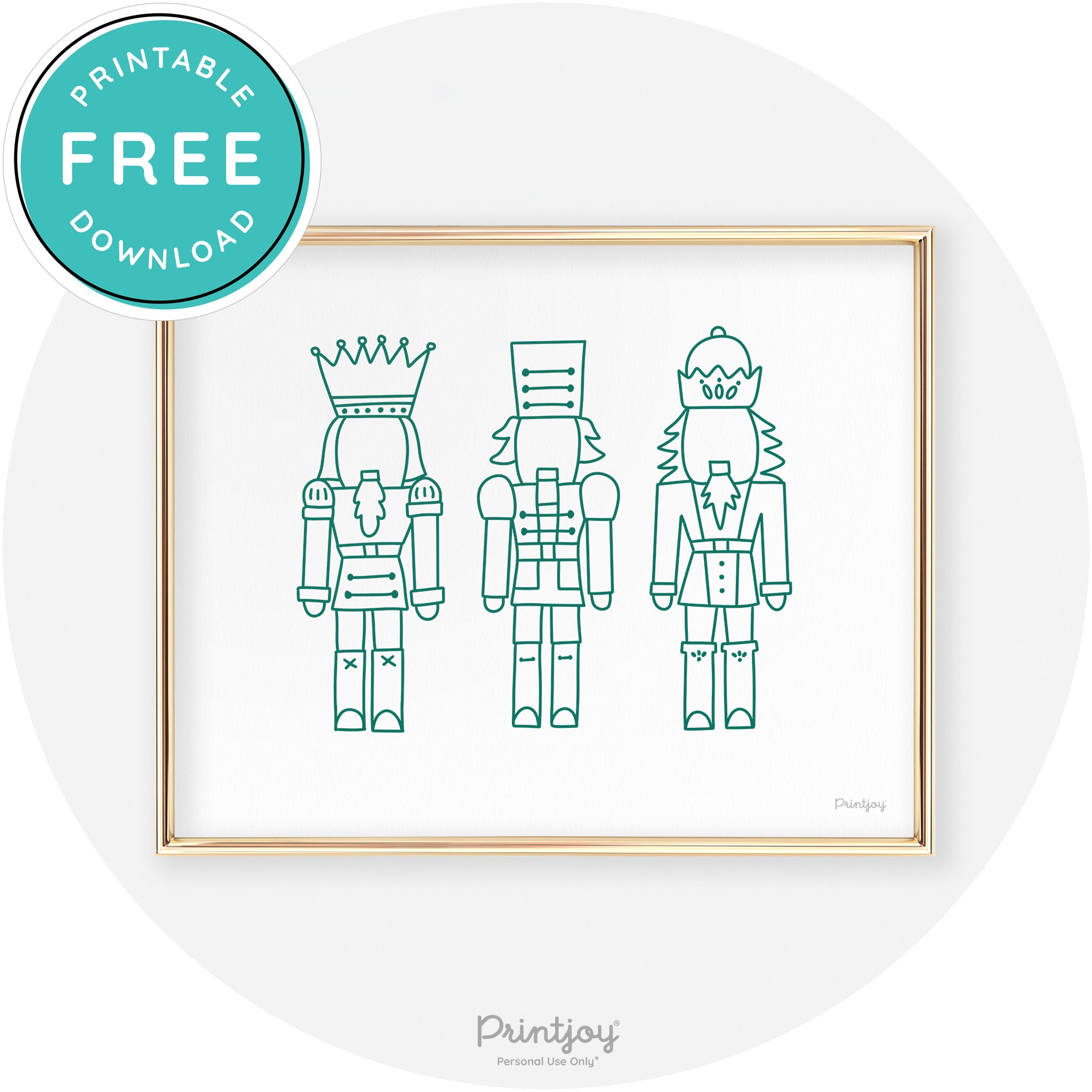 Nutcrackers Line Art Cute Modern Chic Wall Art Decor Free Printable - Printjoy