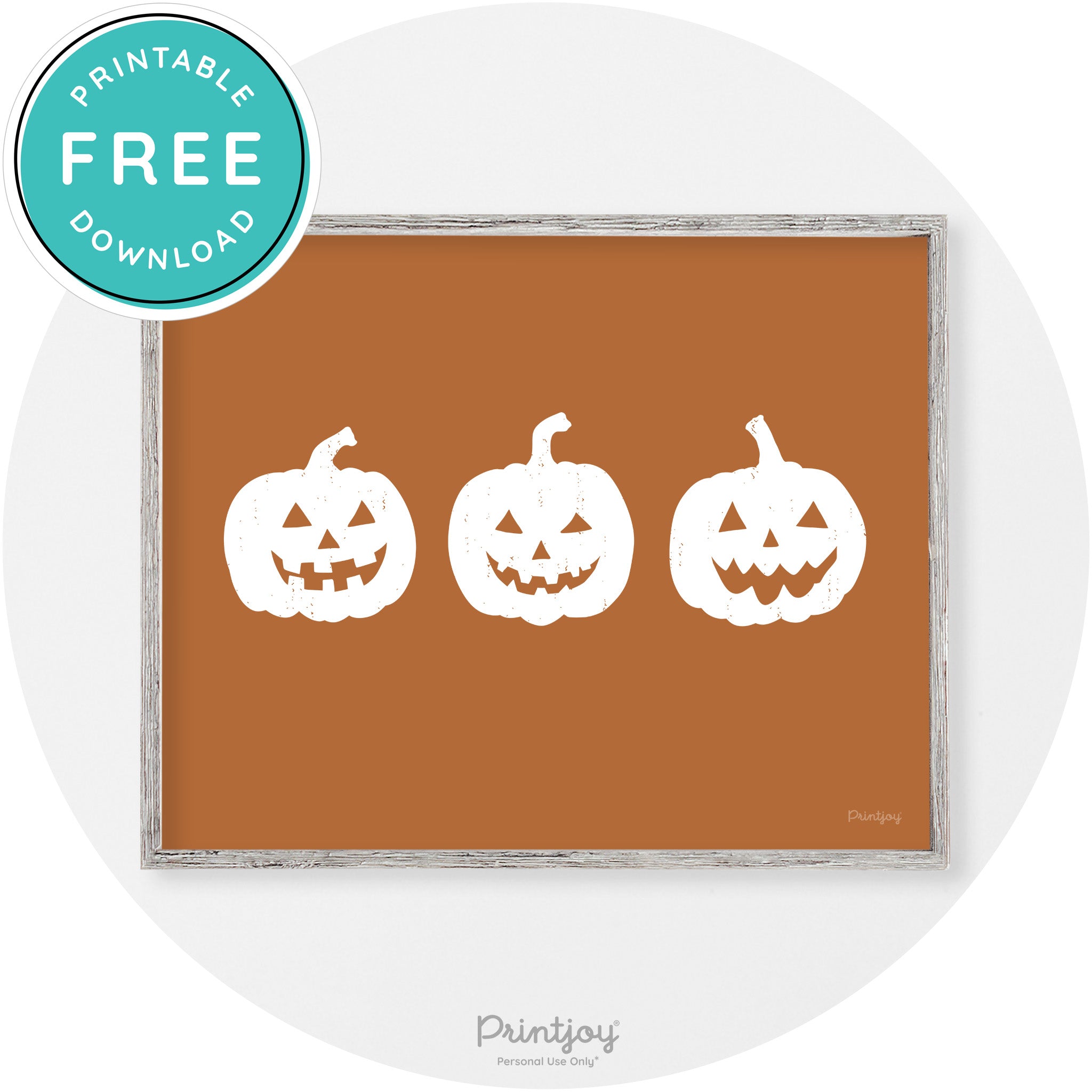 Halloween Jack O Lantern Pumpkins Vintage Wall Art Free Printable - Printjoy