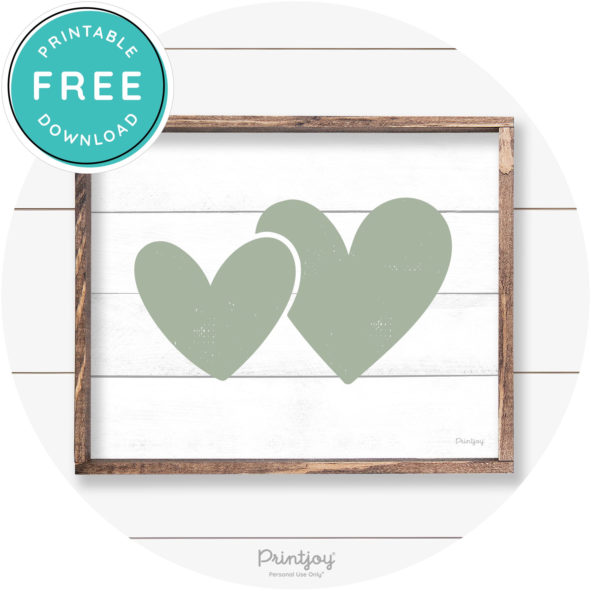 Heart Silhouettes Cute Couples Farmhouse Wall Art Free Printable