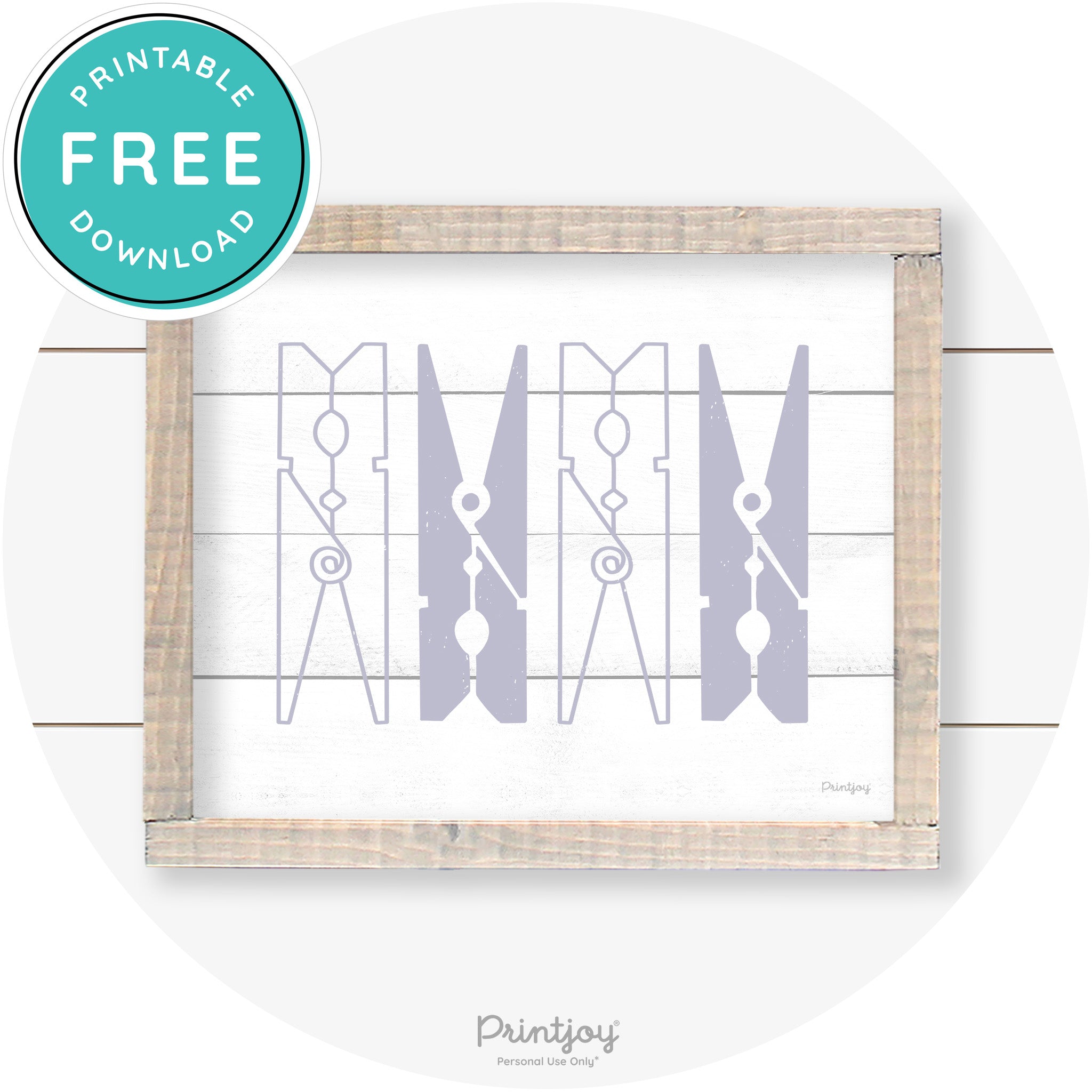 Clothespins Cute Laundry Room Farmhouse Wall Art Free Printable - Printjoy