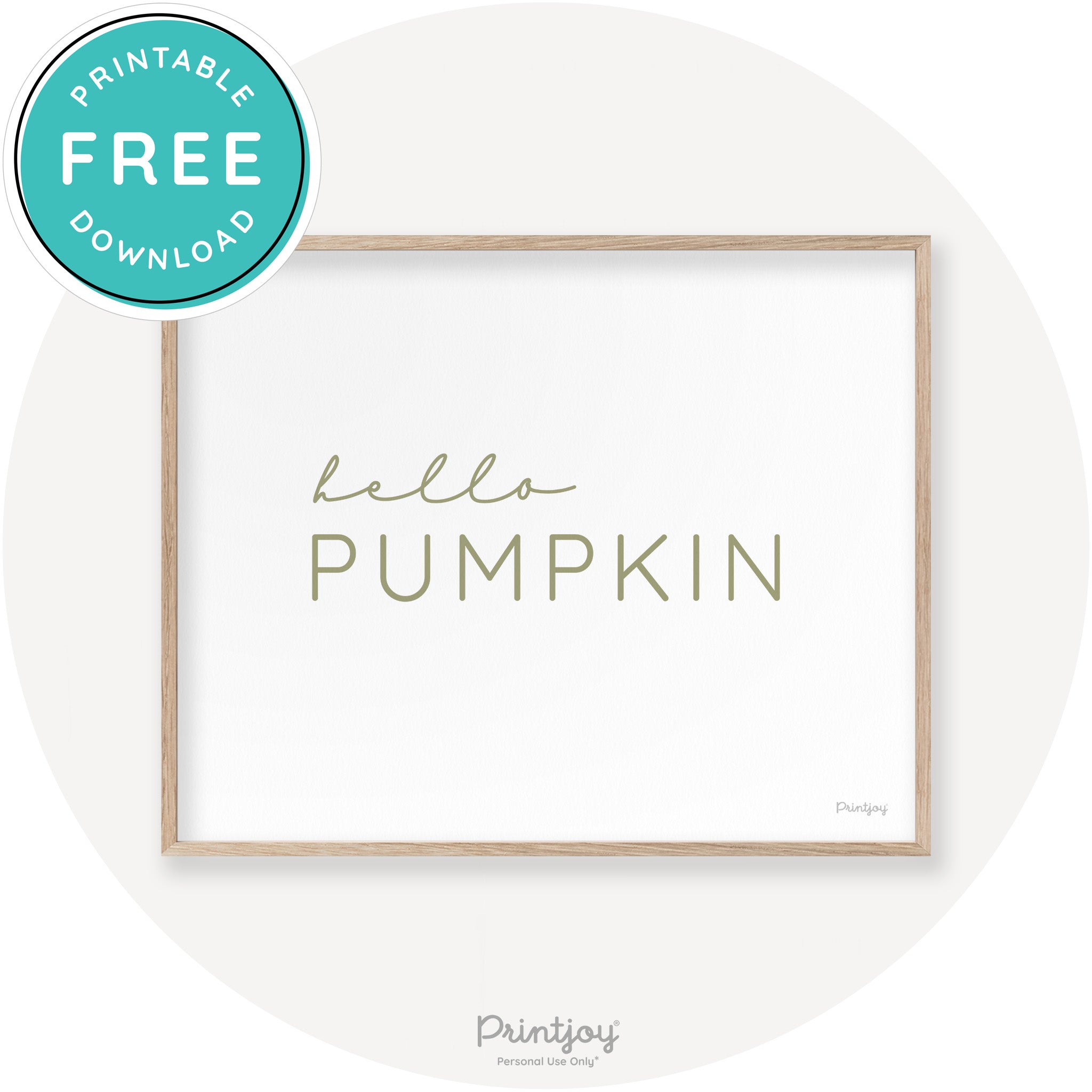 Hello Pumpkin Simple Cute Modern Chic Decor Wall Art Printable - Printjoy
