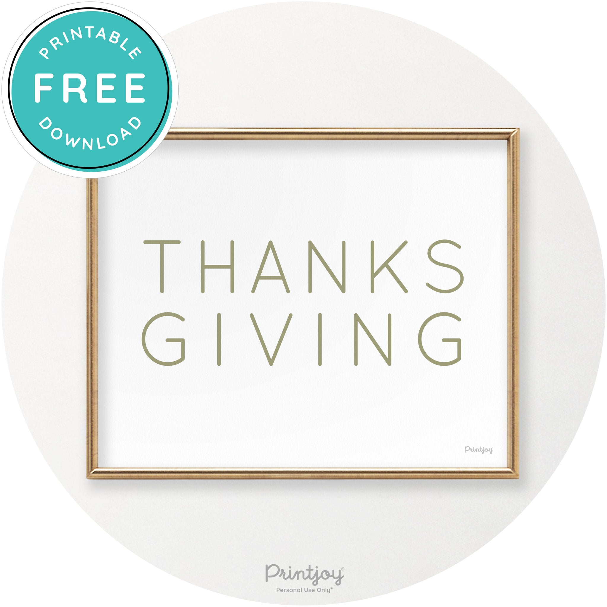 Thanksgiving Cute Typography Modern Chic Wall Art Printable - Printjoy