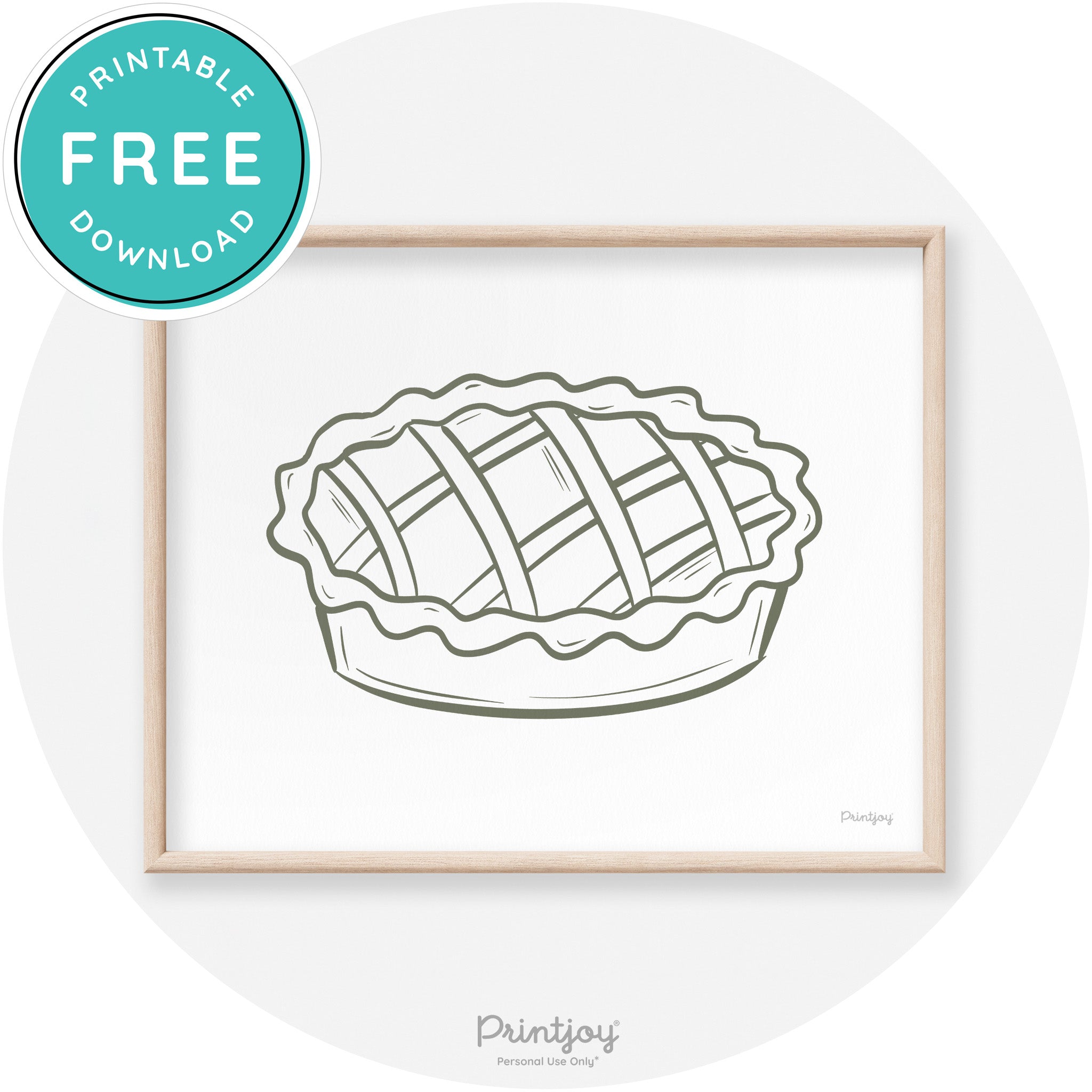 Pie Drawing Thanksgiving Modern Transitional Wall Art Free Printable - Printjoy
